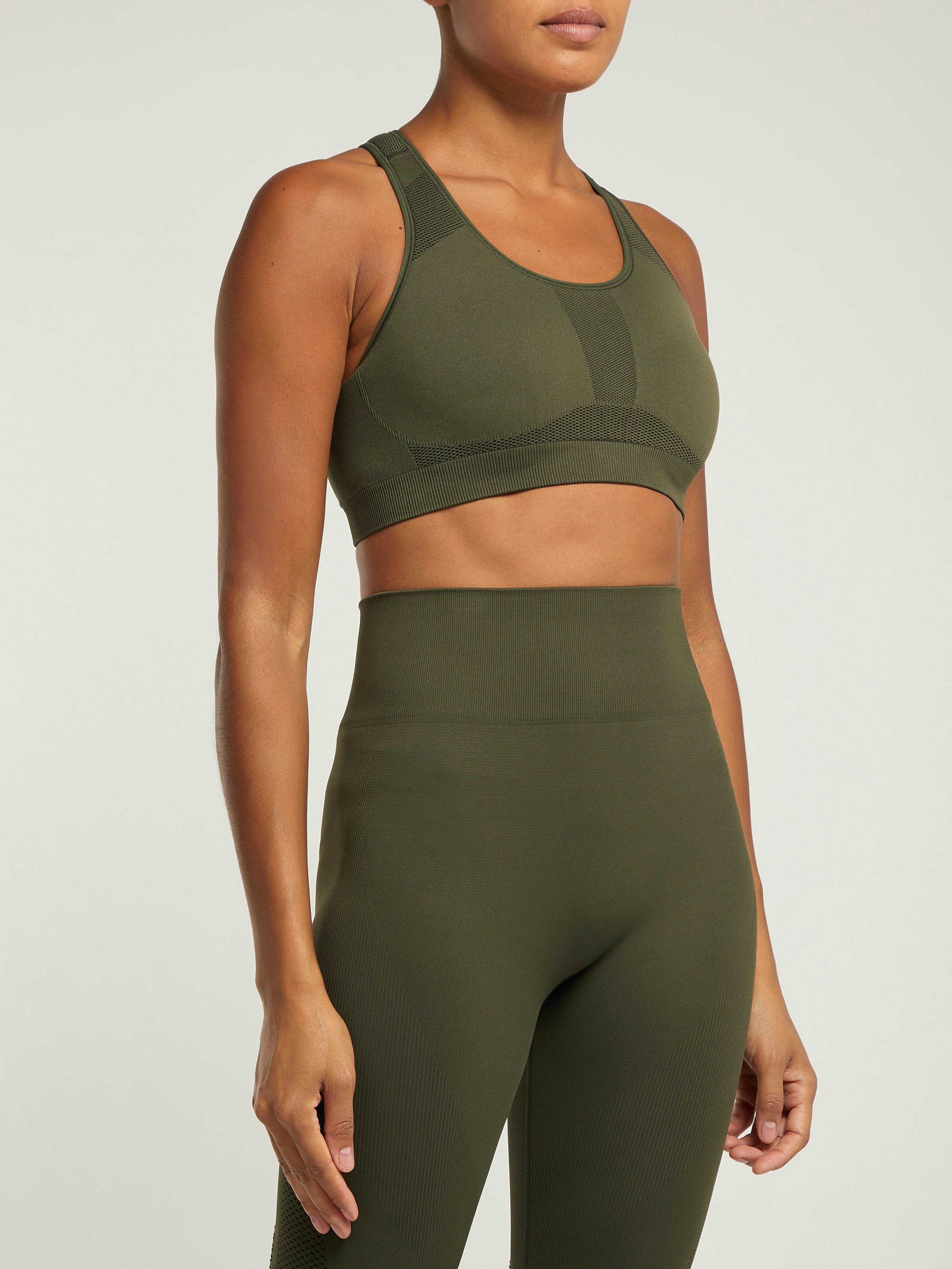 khaki sports bra