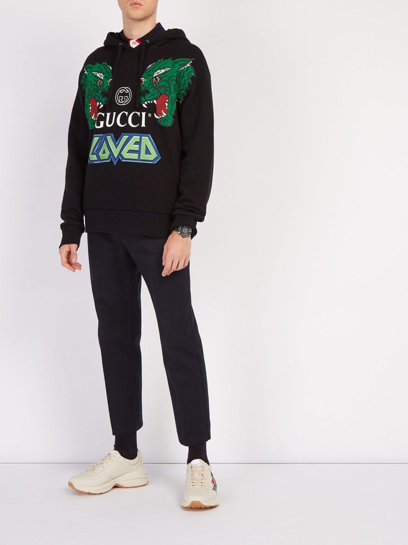 gucci cotton sweatshirt with tigers