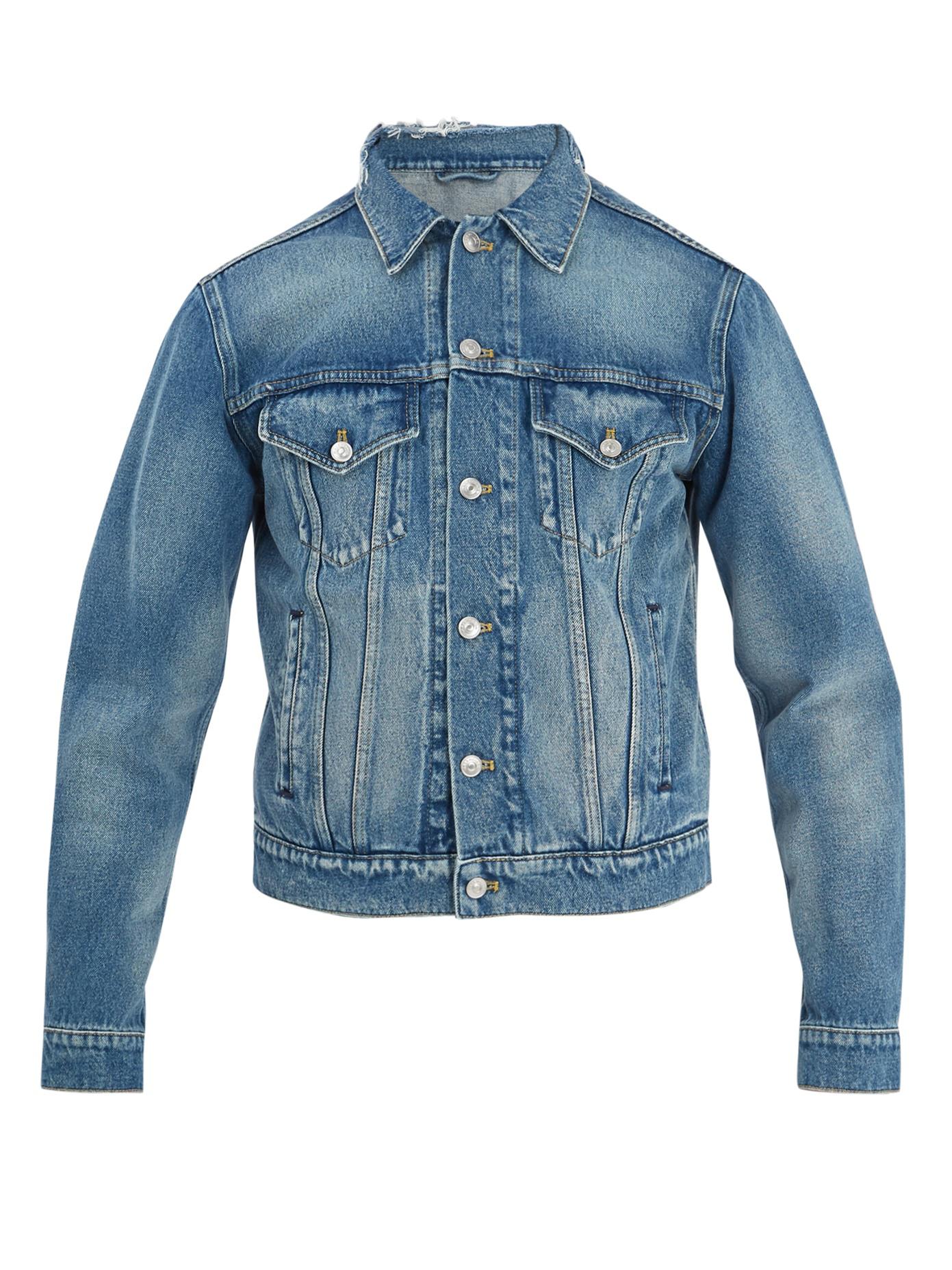 balenciaga blue denim logo jacket