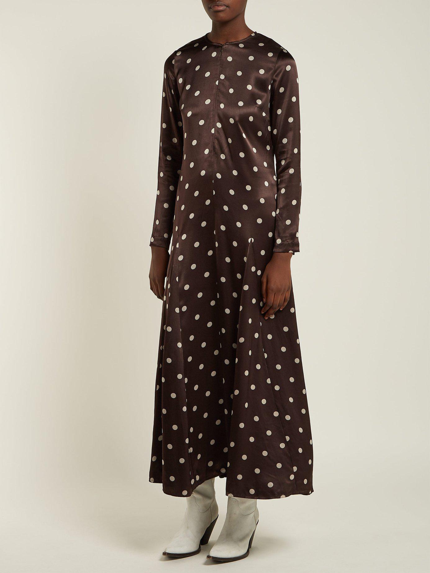 ganni cameron polka dot dress