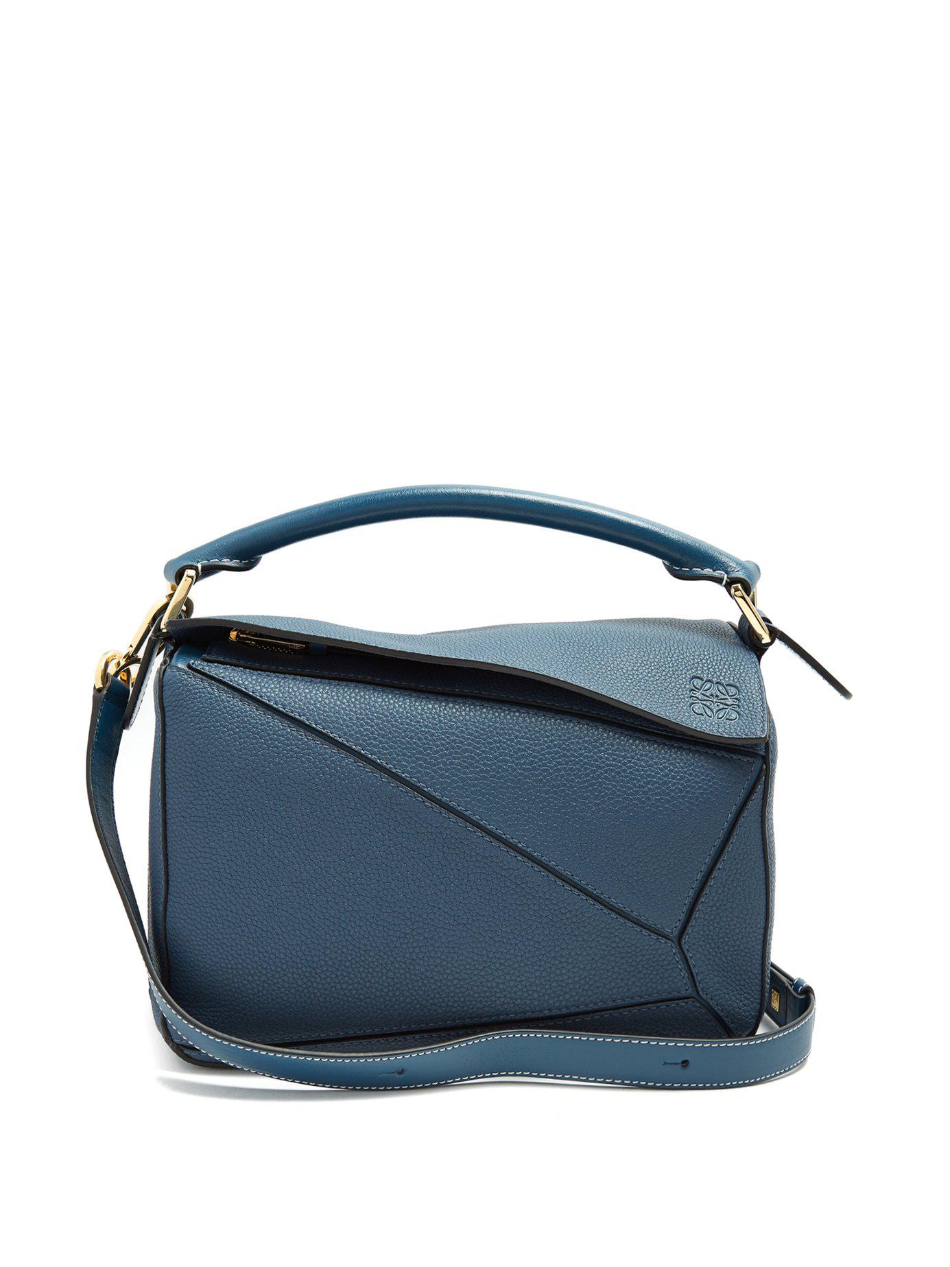 Loewe Puzzle Small Grainedleather Crossbody Bag in Indigo (Blue) Lyst