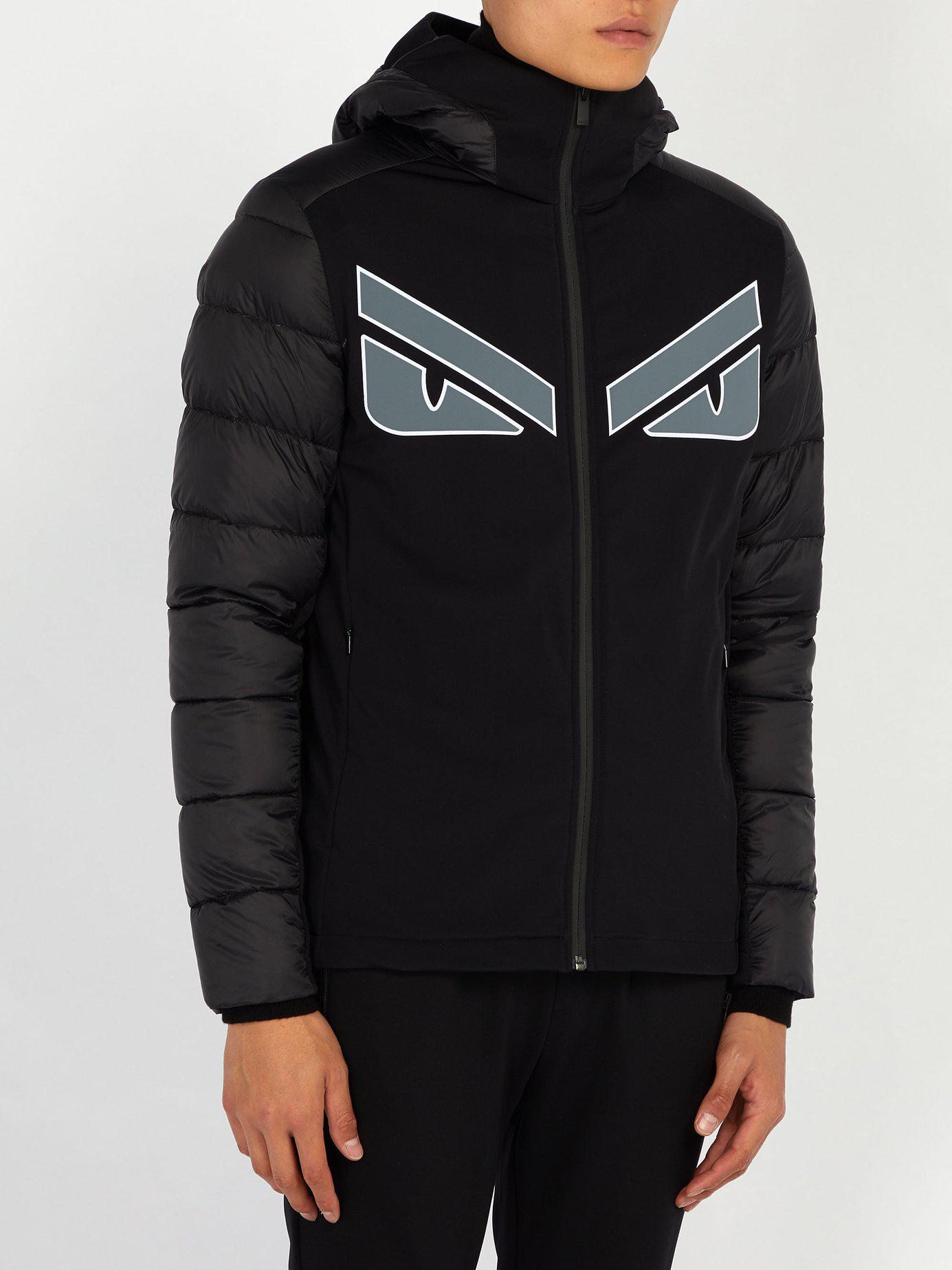 Fendi Synthetic Monster Appliqué Quilted Hooded Jacket in Black for Men ...