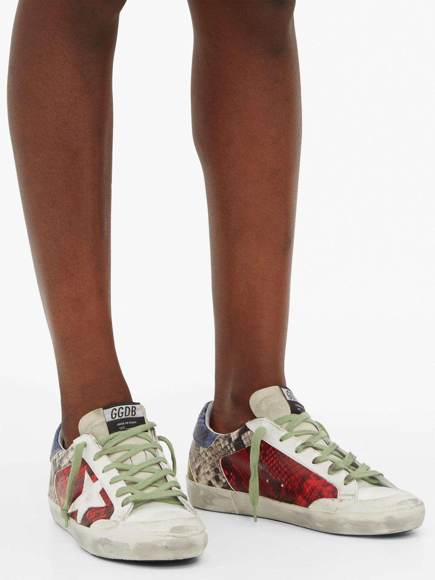 Golden Goose Superstar Snake-print Leather Trainers | Lyst