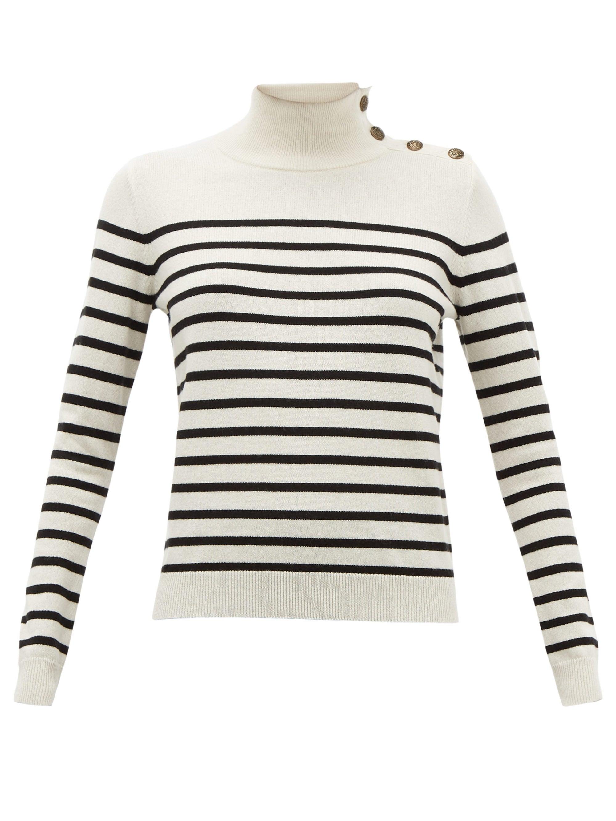 Nili Lotan Beale Striped High-neck Cashmere Sweater - Lyst