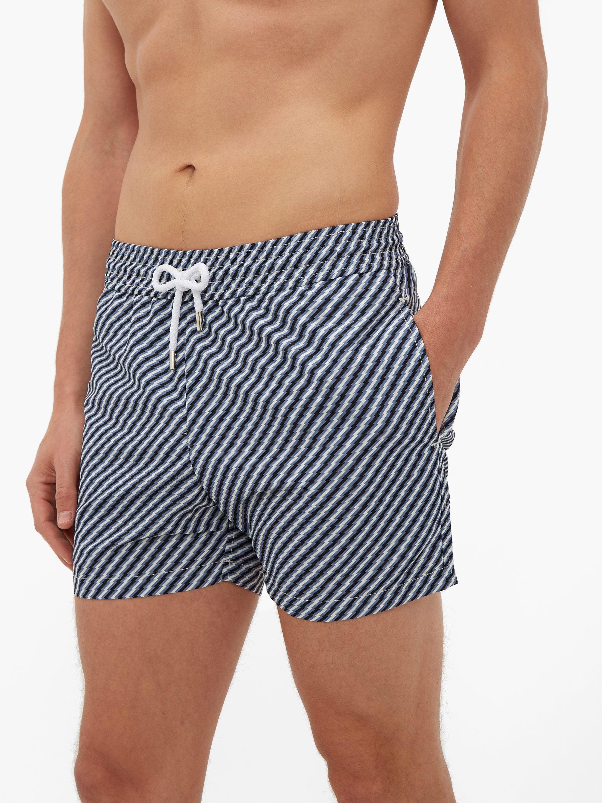 Frescobol Carioca Cotton Lightning-print Sport-fit Swim Shorts in Blue ...