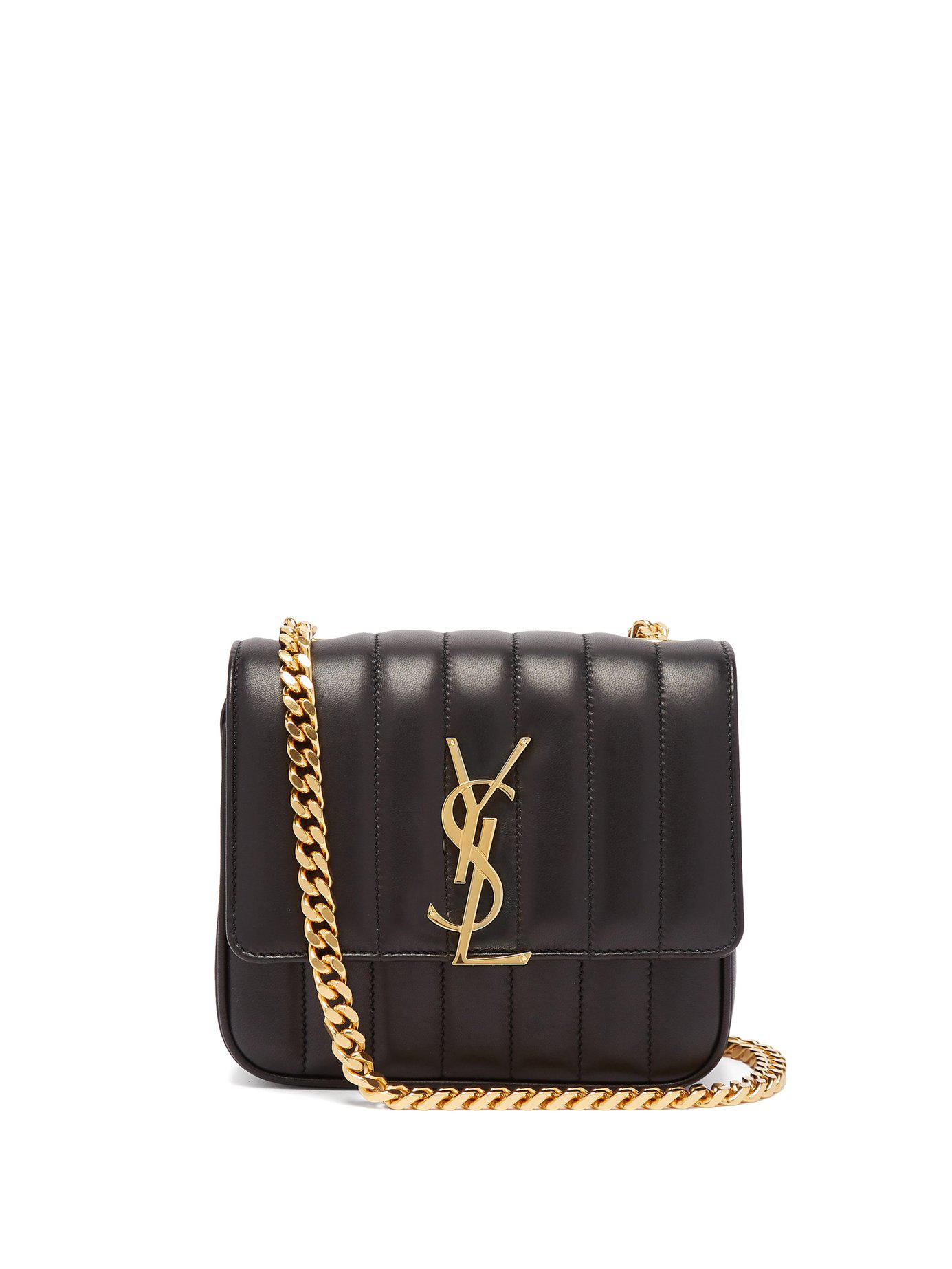 Saint Laurent Vicky Small Wallet On A Chain Black Leather Shoulder Bag -  MyDesignerly