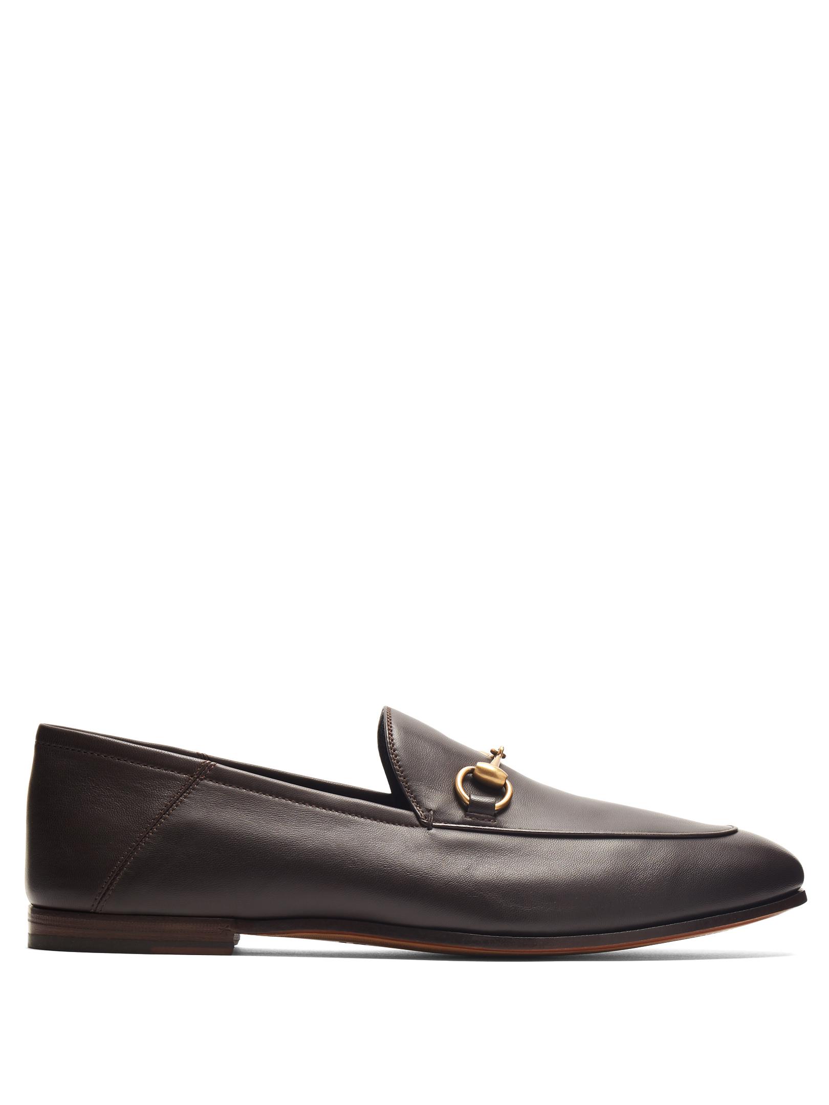 Gucci Brixton Leather Loafers in Brown for Men - Lyst