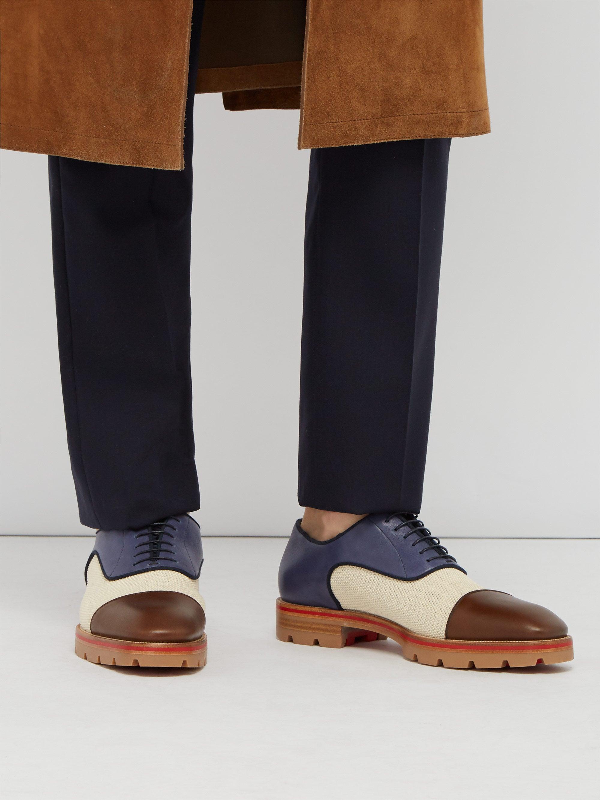 Leather Oxford Shoes in Blue for Men 