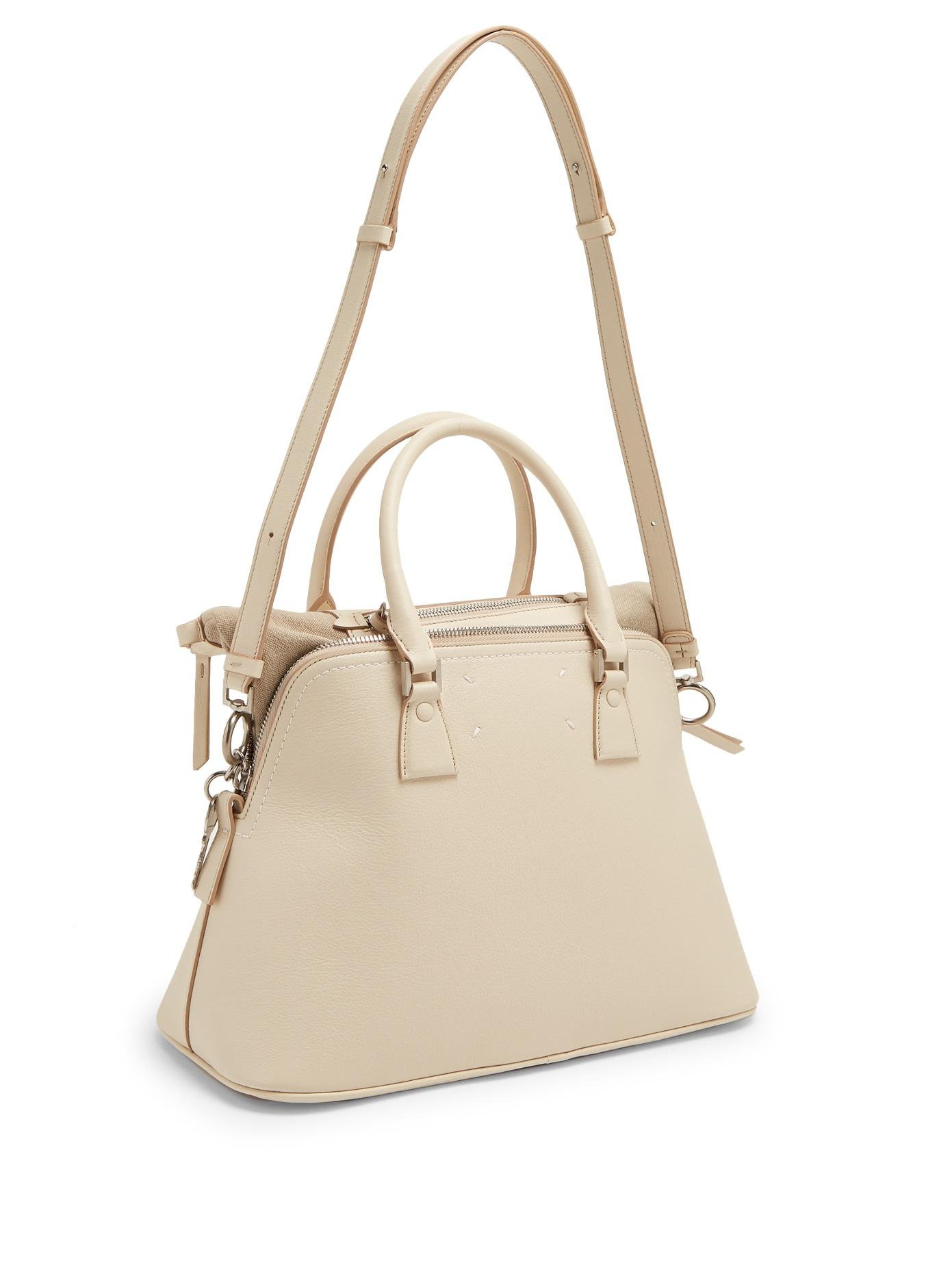 Maison Margiela 5ac Medium Leather Bag in Cream (Natural) | Lyst Maison Margiela 5ac Medium Leather Bag in Cream (Natural) | Lyst