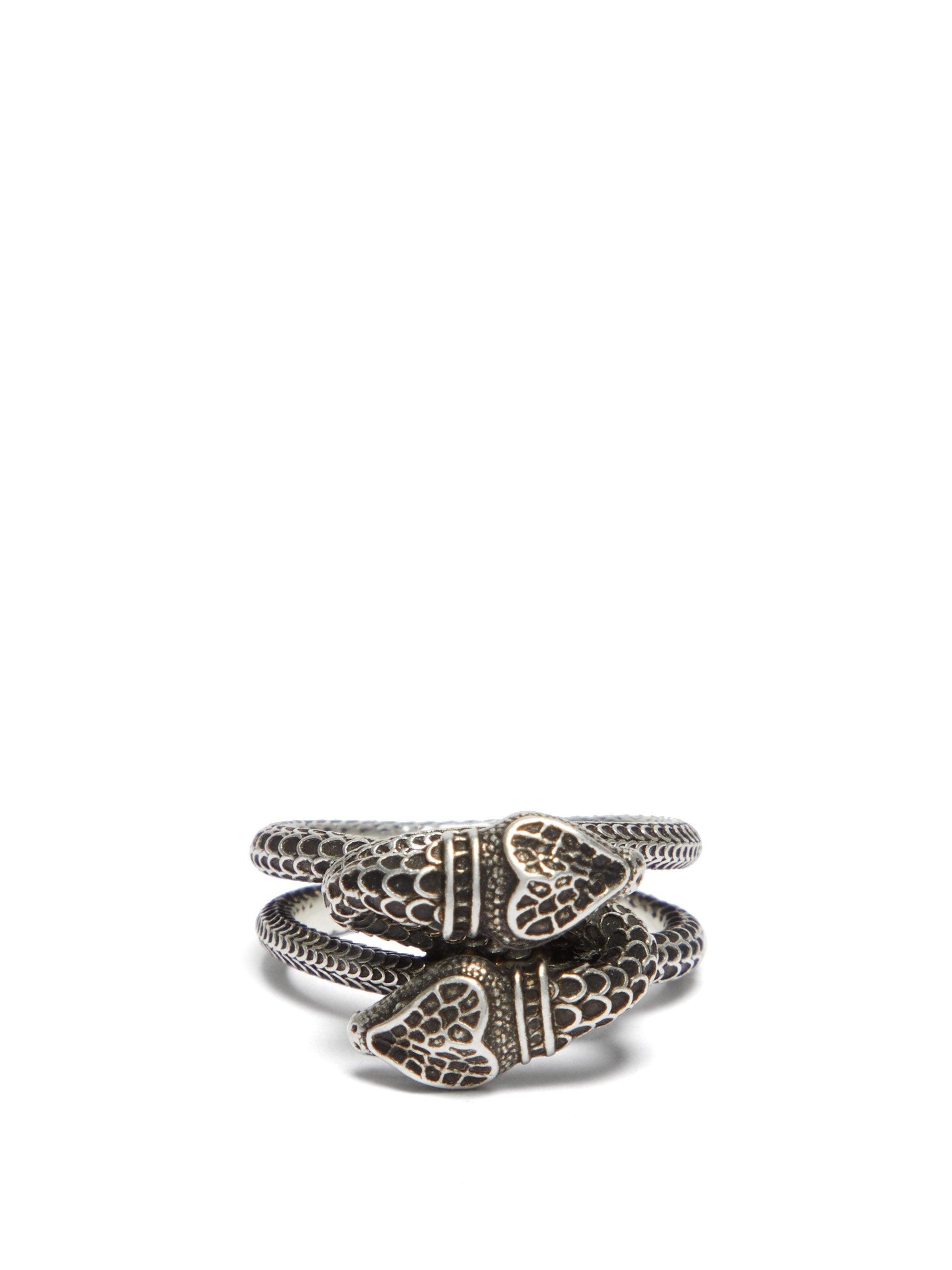 Gucci Garden Snake Sterling-silver Wrap Ring in Metallic for Men | Lyst