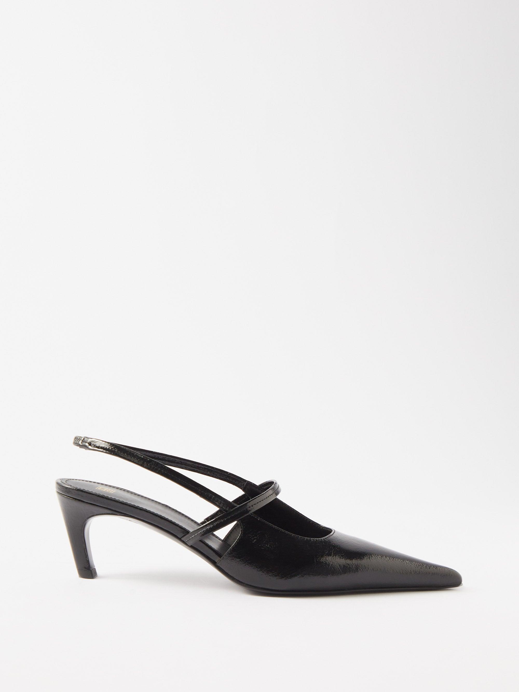 TotÃªme The Sharp 50 Patent-leather Slingback Pumps in White | Lyst