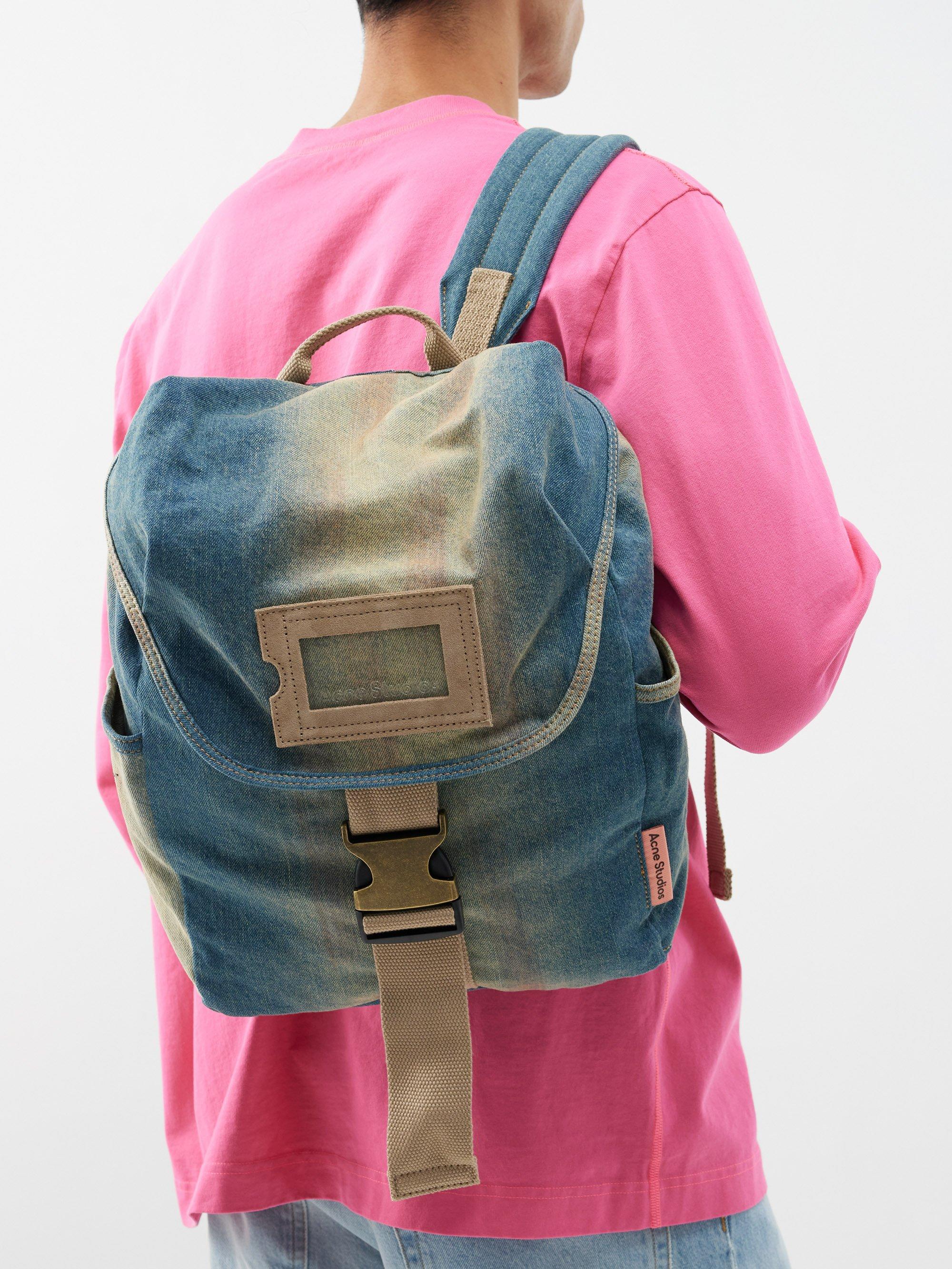 Distressed denim clearance backpack