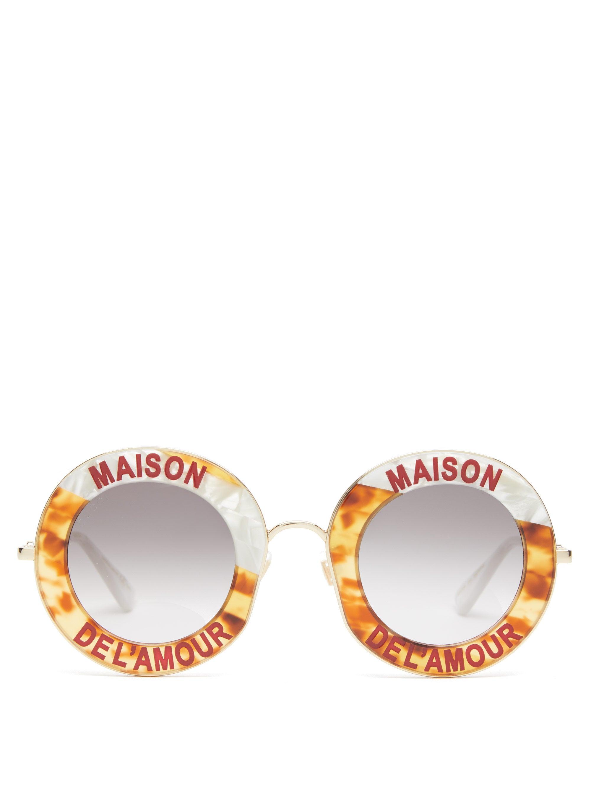 Gucci Maison De L'amour Round Acetate Sunglasses | Lyst