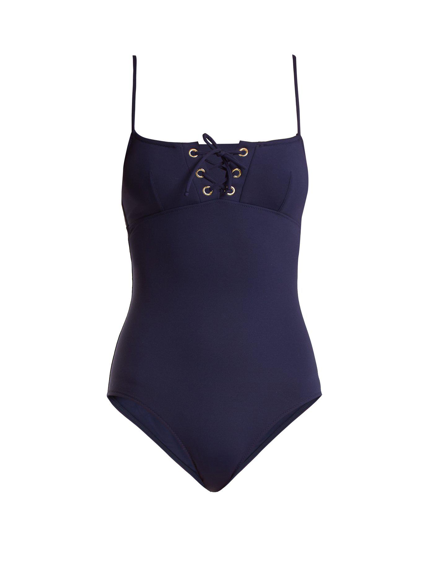 Melissa Odabash Cyprus Swimsuit Navy in Blue | Lyst