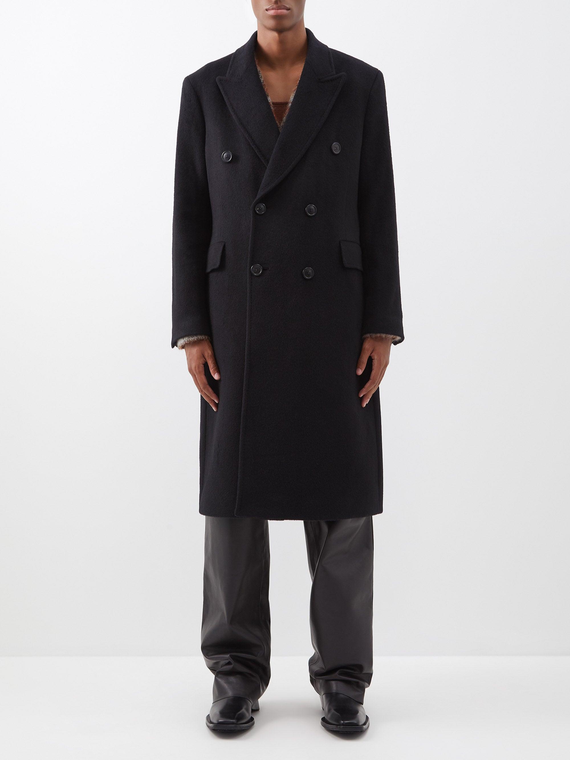 Our Legacy Whale Double-breasted Mohair-blend Coat in Black for Men ...