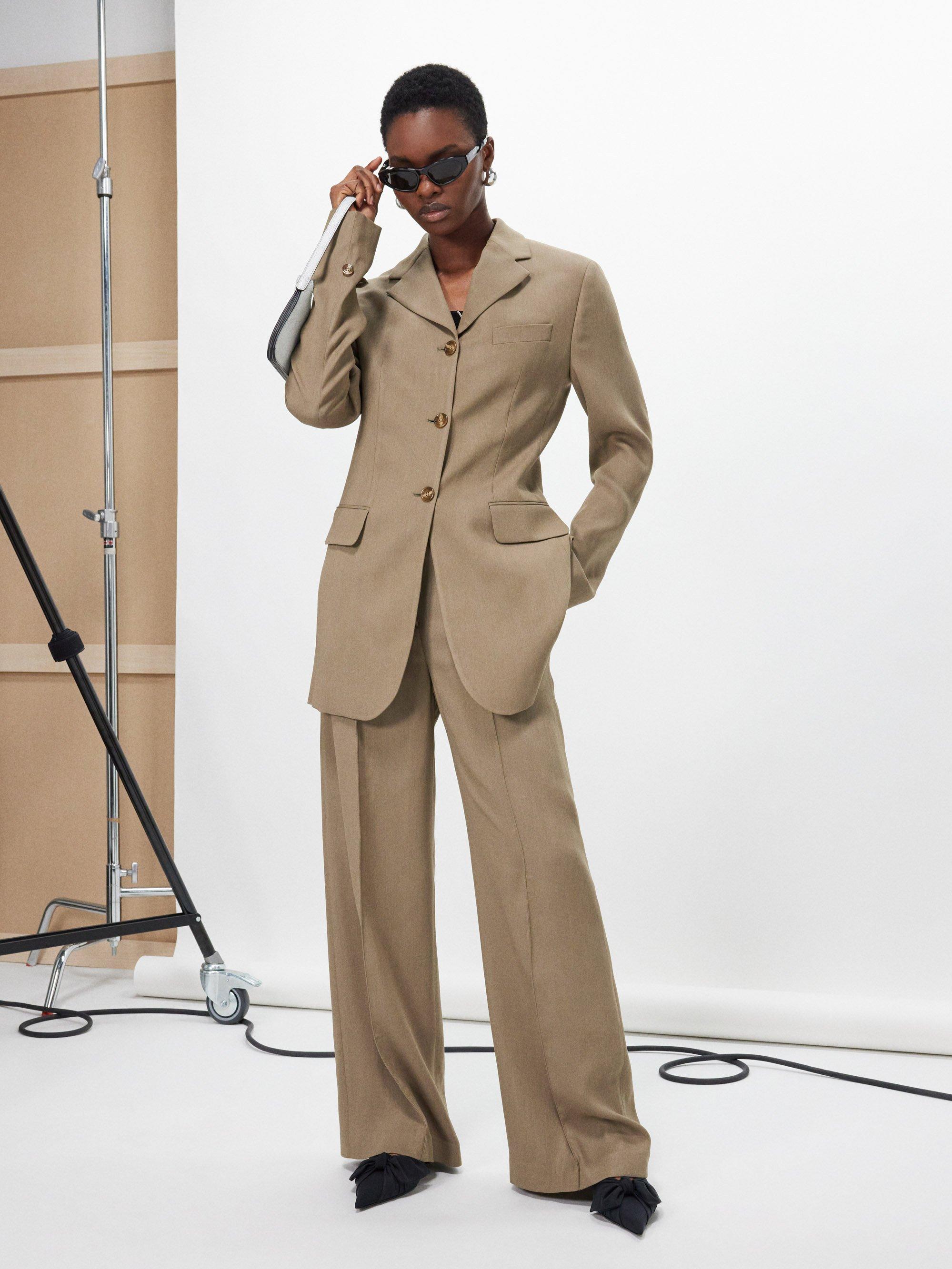 Beige suit shop jacket womens