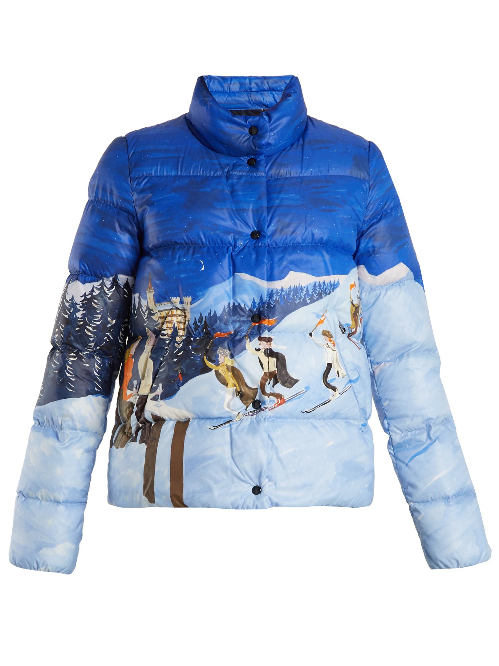 3 MONCLER GRENOBLE Cotton Brethil Ski Scene-print Quilted Jacket in Blue  for Men | Lyst