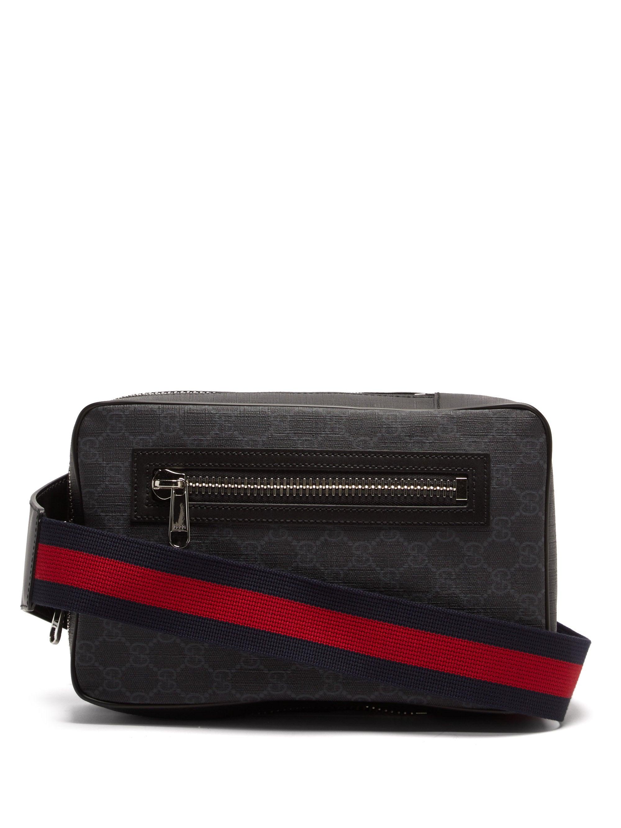 Gucci GG Supreme Leather Cross-body Bag in Black for Men | Lyst