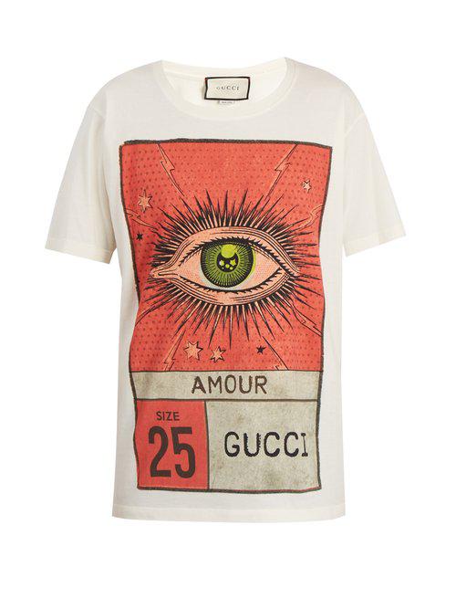 Gucci Cotton Amour Eye Print T-shirt in 