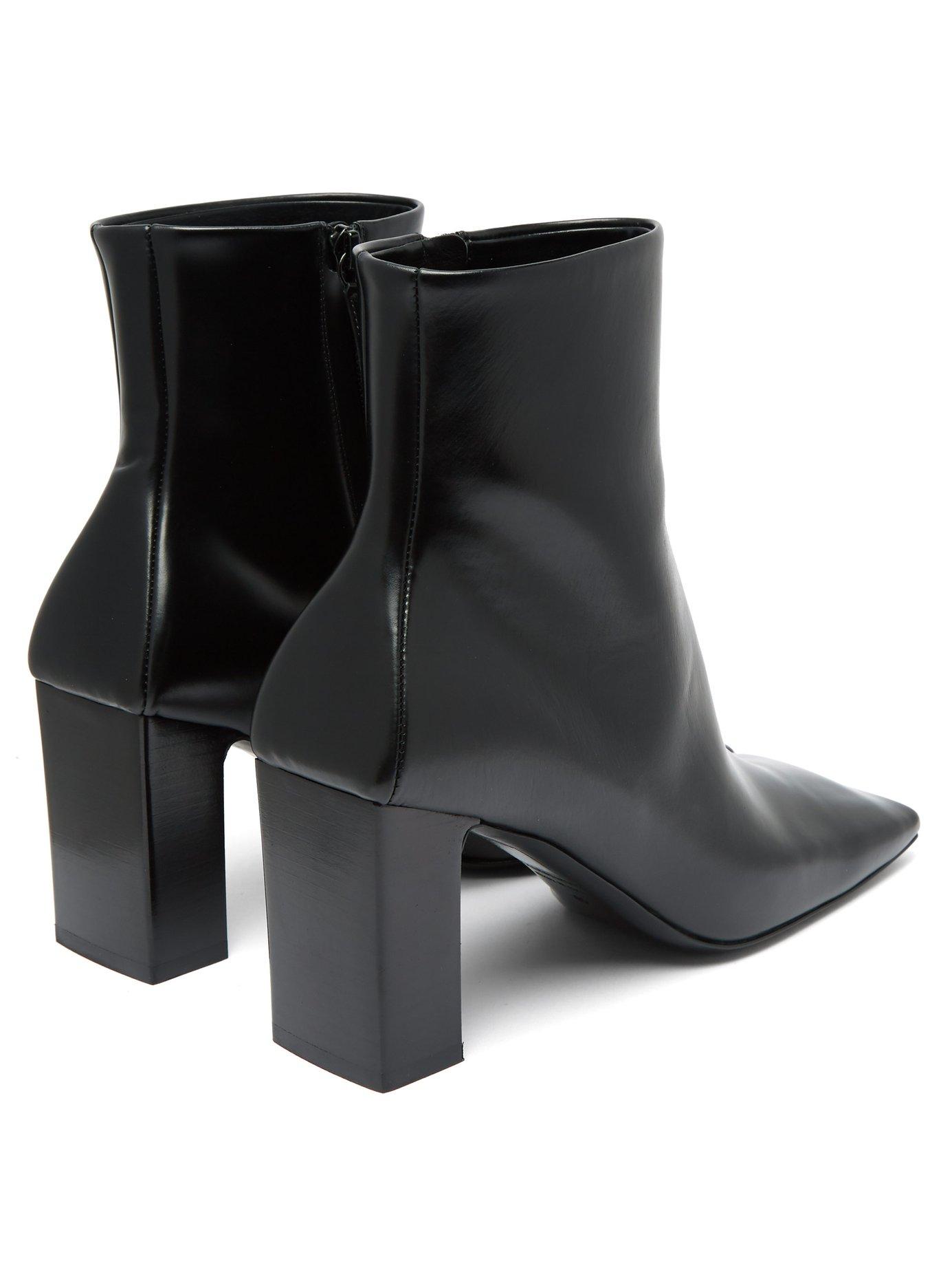 Ødelæggelse fordel dash Balenciaga Double Square Block Heel Leather Boots in Black | Lyst