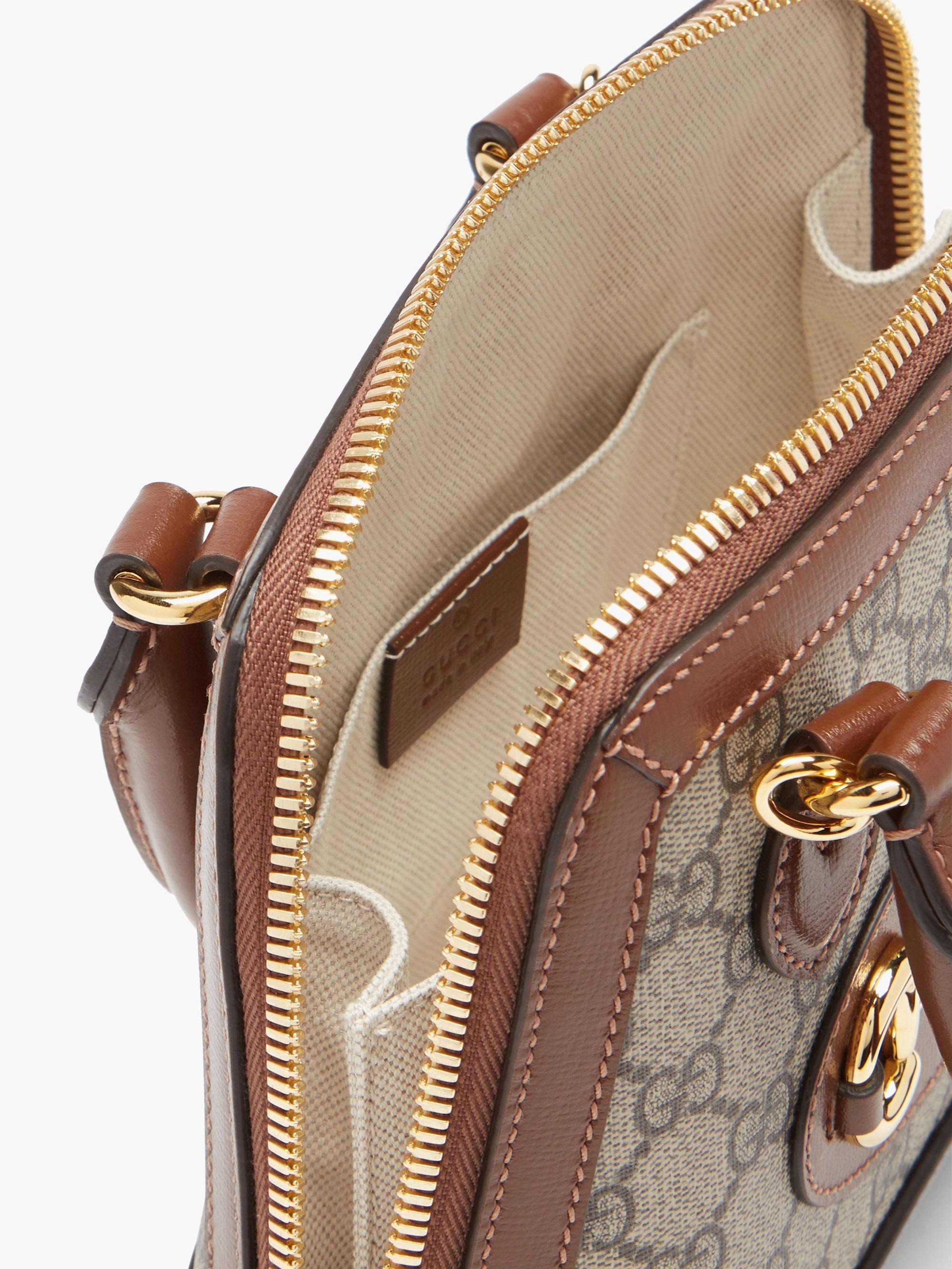 Gucci Black Leather Horsebit 1955 Mini bag Brown ref.933153 - Joli Closet