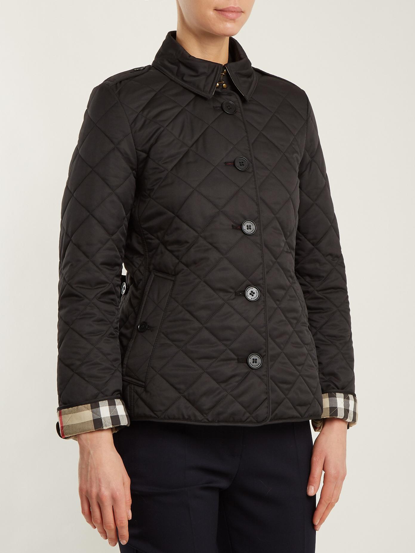 Burberry Cotton Frankby Quilted Jacket in Black - Lyst