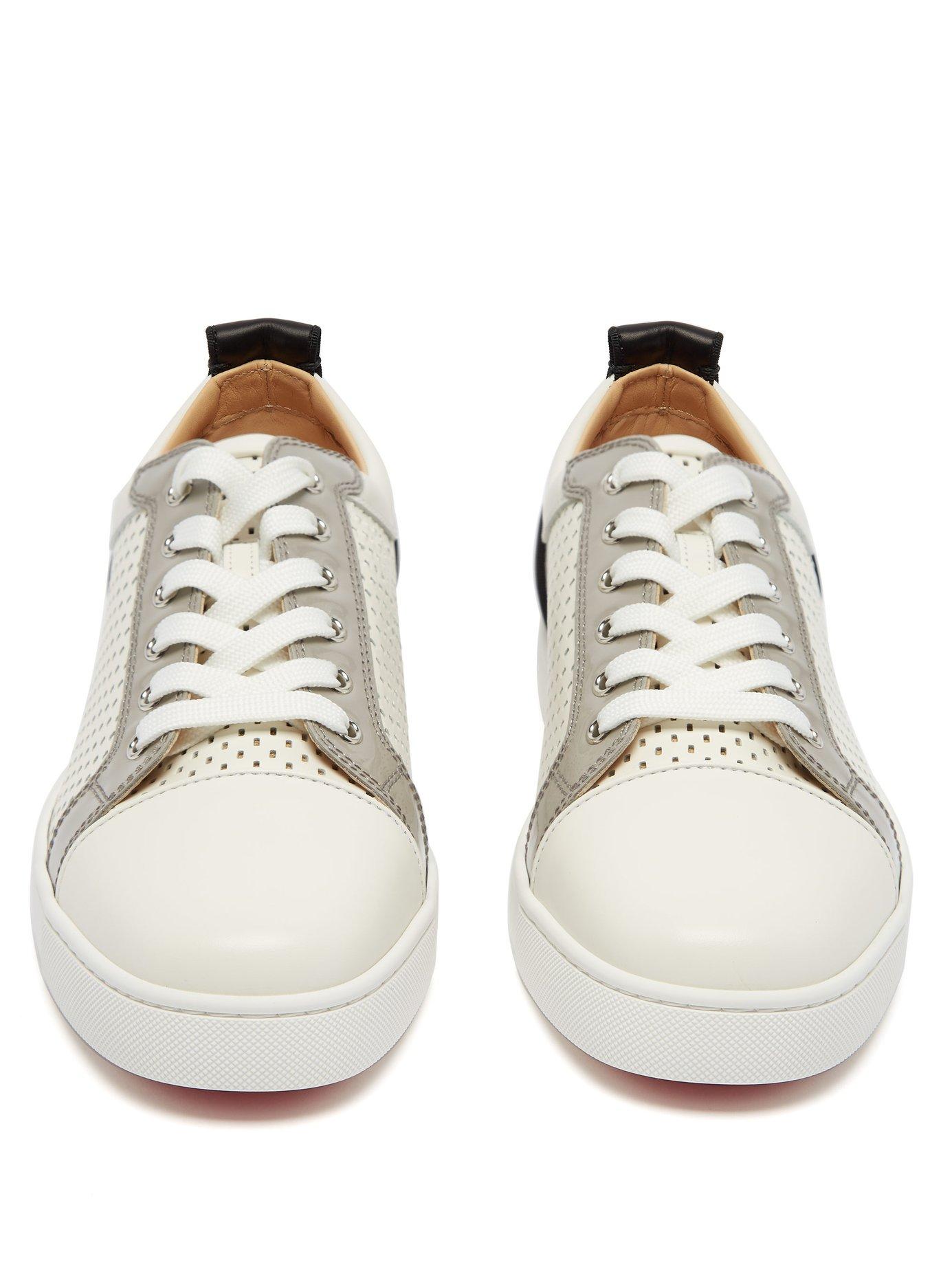 Christian Louboutin Louis Junior Flat Leather Sneakers in White for Men -  Lyst