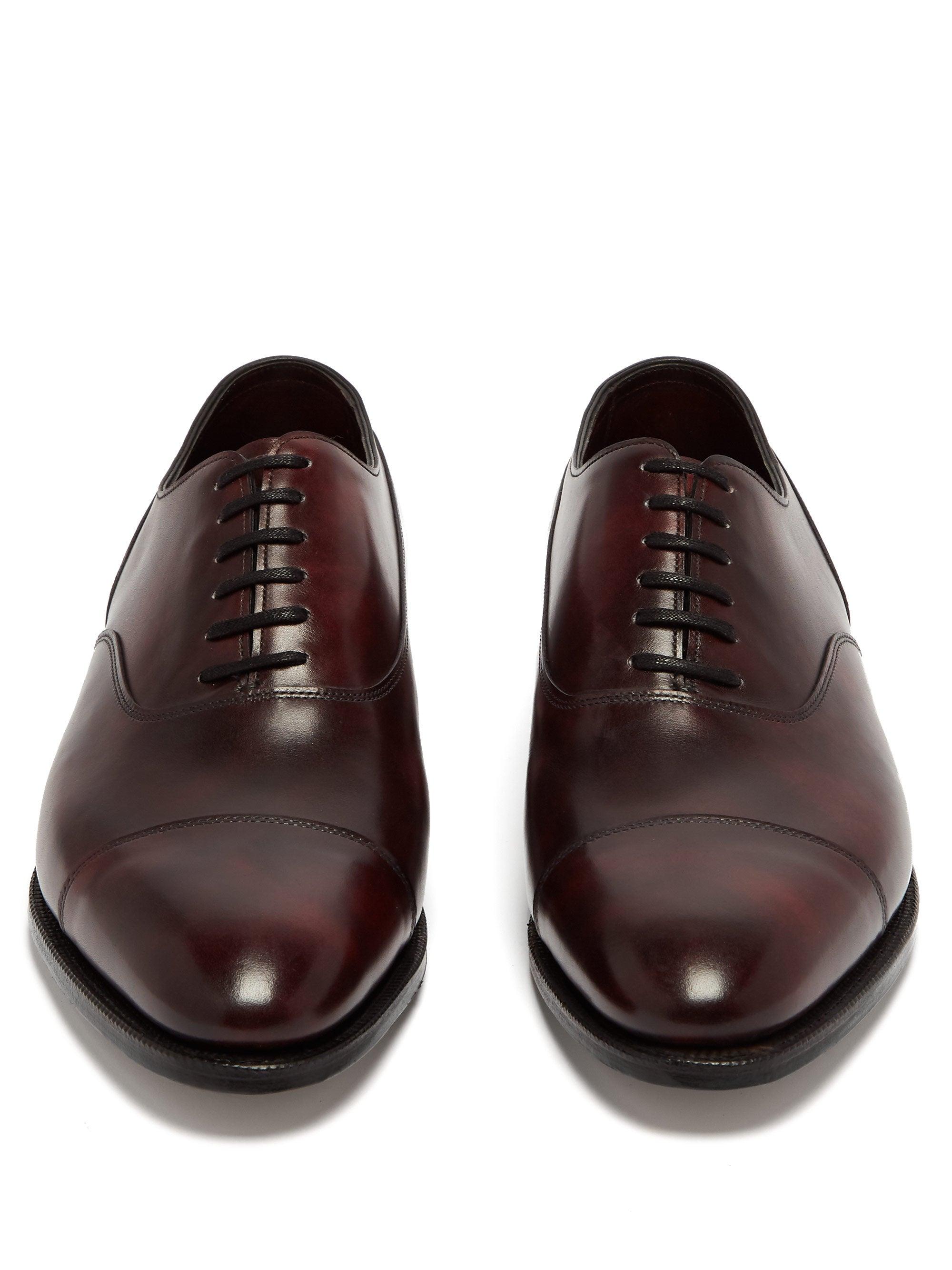 John Lobb Alford Museum Leather Oxford Shoes in Burgundy (Brown) for ...