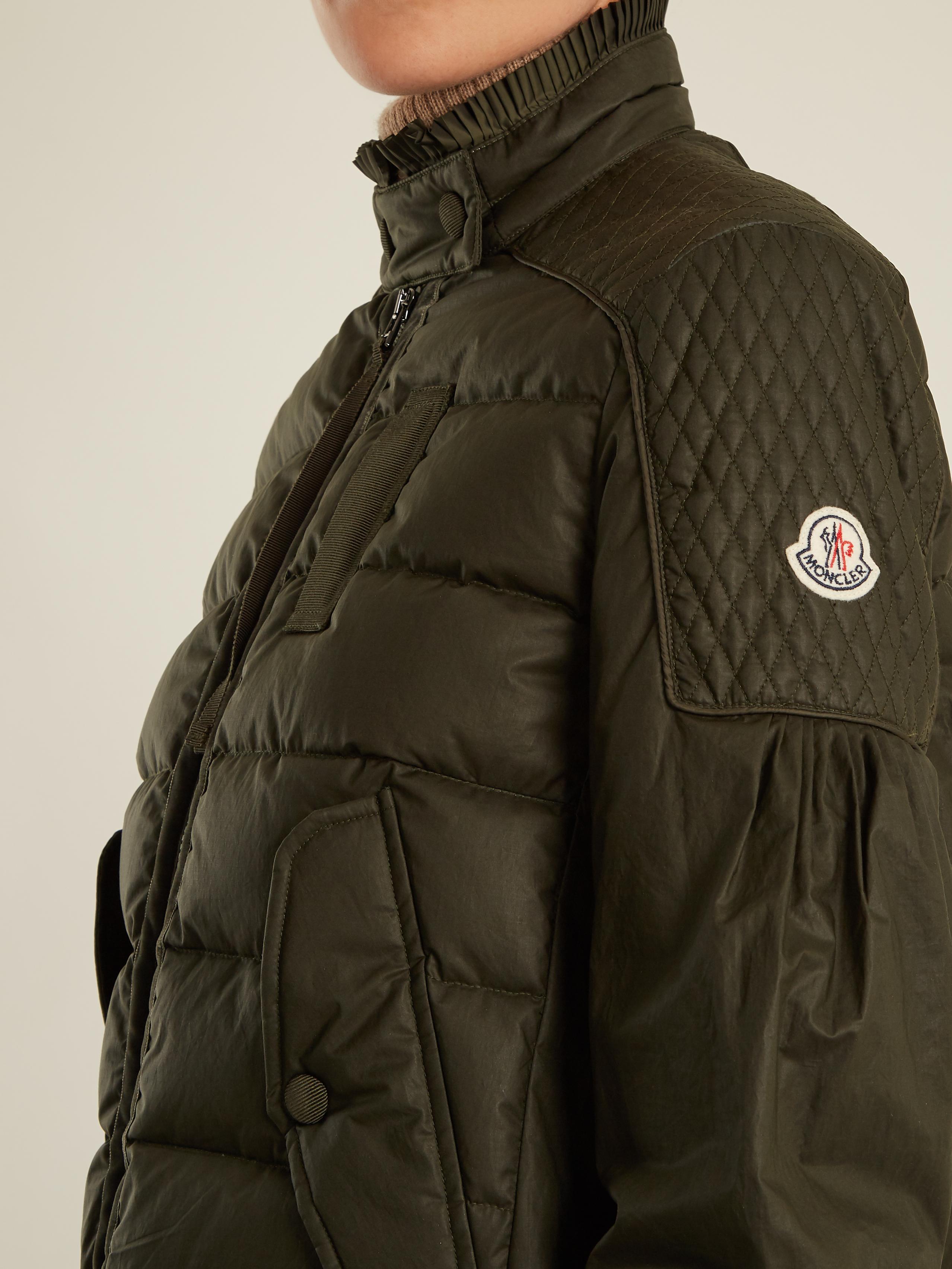 Moncler Claire Quilted-down Cotton Jacket in Dark Green (Green) - Lyst