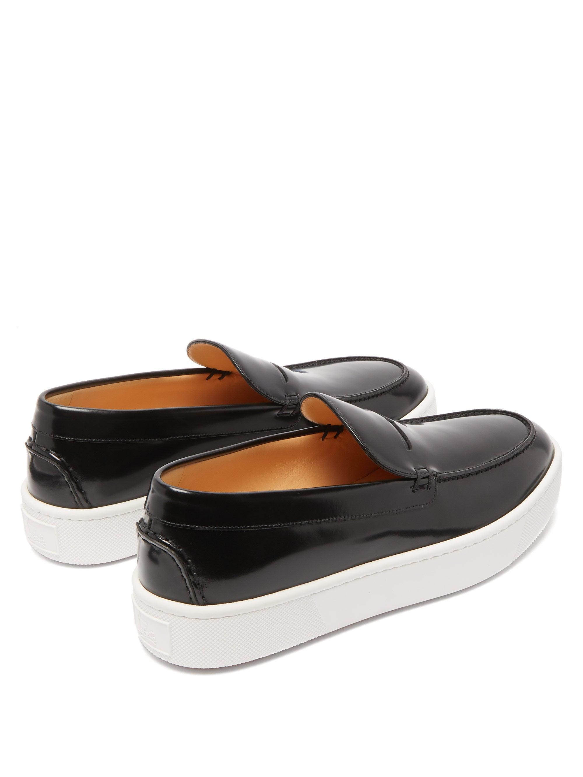 Christian Louboutin Paqueboat Leather Deck Shoes in Black for Men 