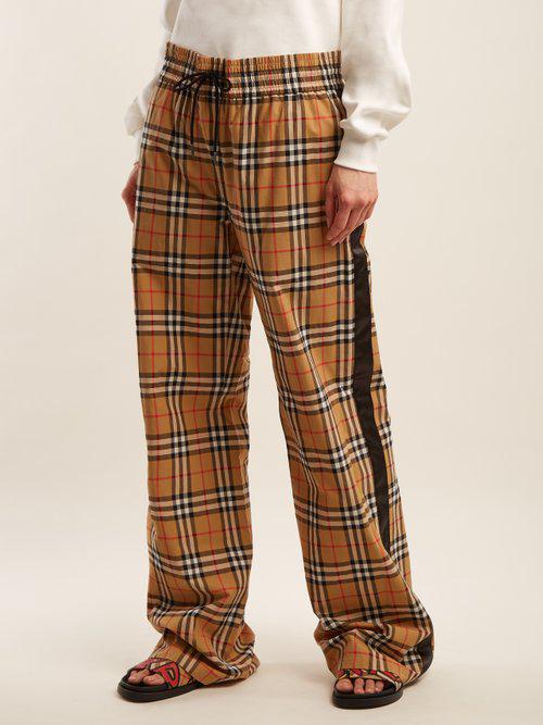Betjening mulig slutpunkt Maladroit Burberry Whynam Classic Check Drawstring Trousers in Brown | Lyst