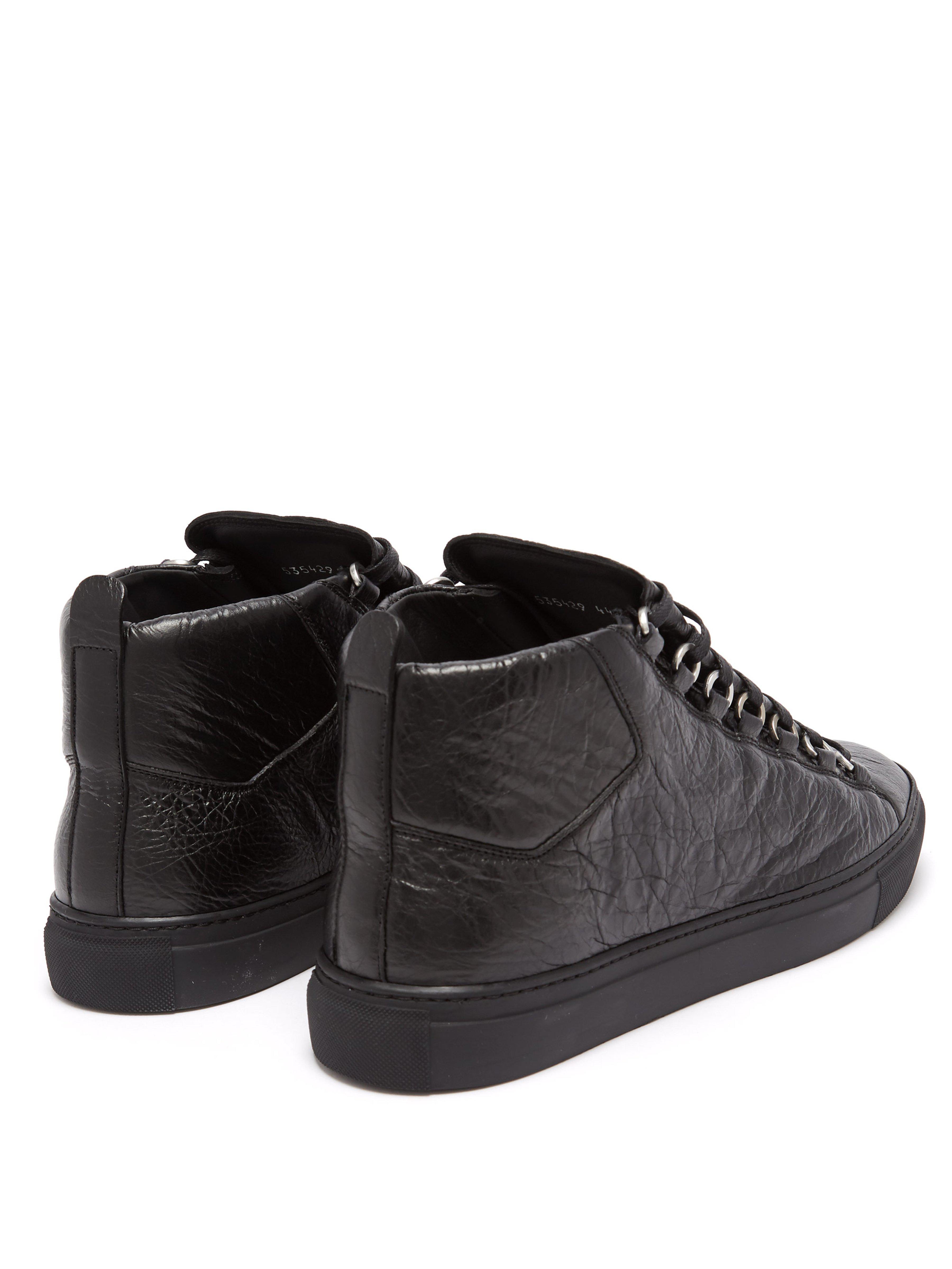 Baskets montantes en cuir Arena Balenciaga pour homme en coloris Noir | Lyst