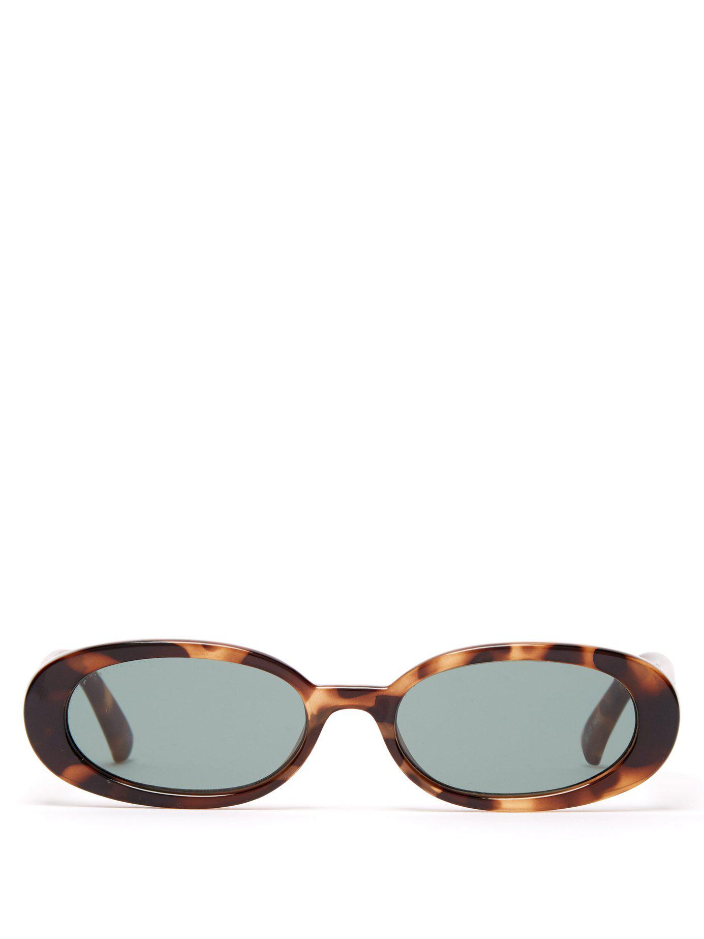 Le Specs Wool Outta Love Oval-frame Tortoiseshell Acetate Sunglasses - Lyst
