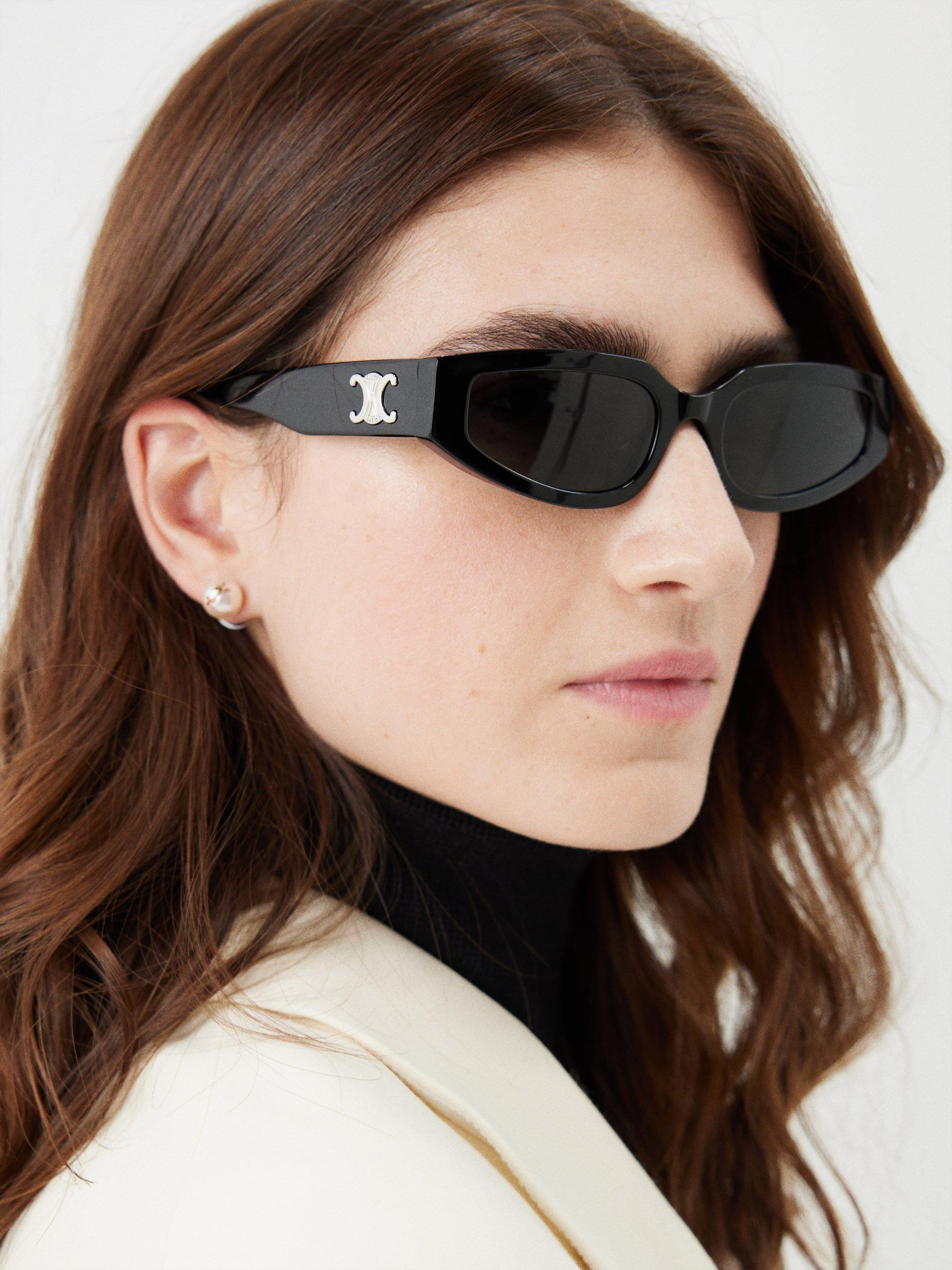 Celine Triomphe Cateye Acetate Sunglasses in Black Lyst