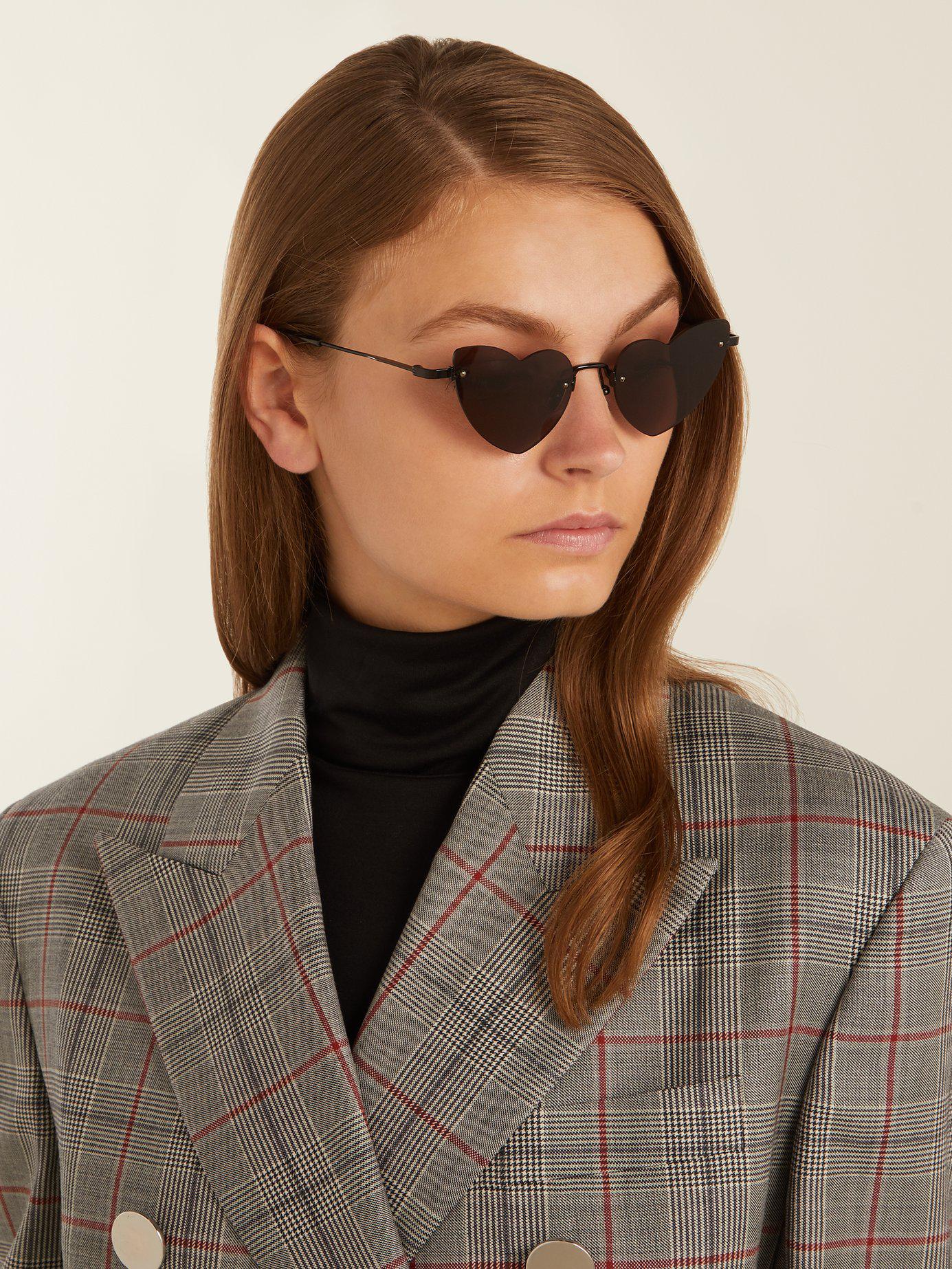 Saint laurent loulou heart clearance sunglasses