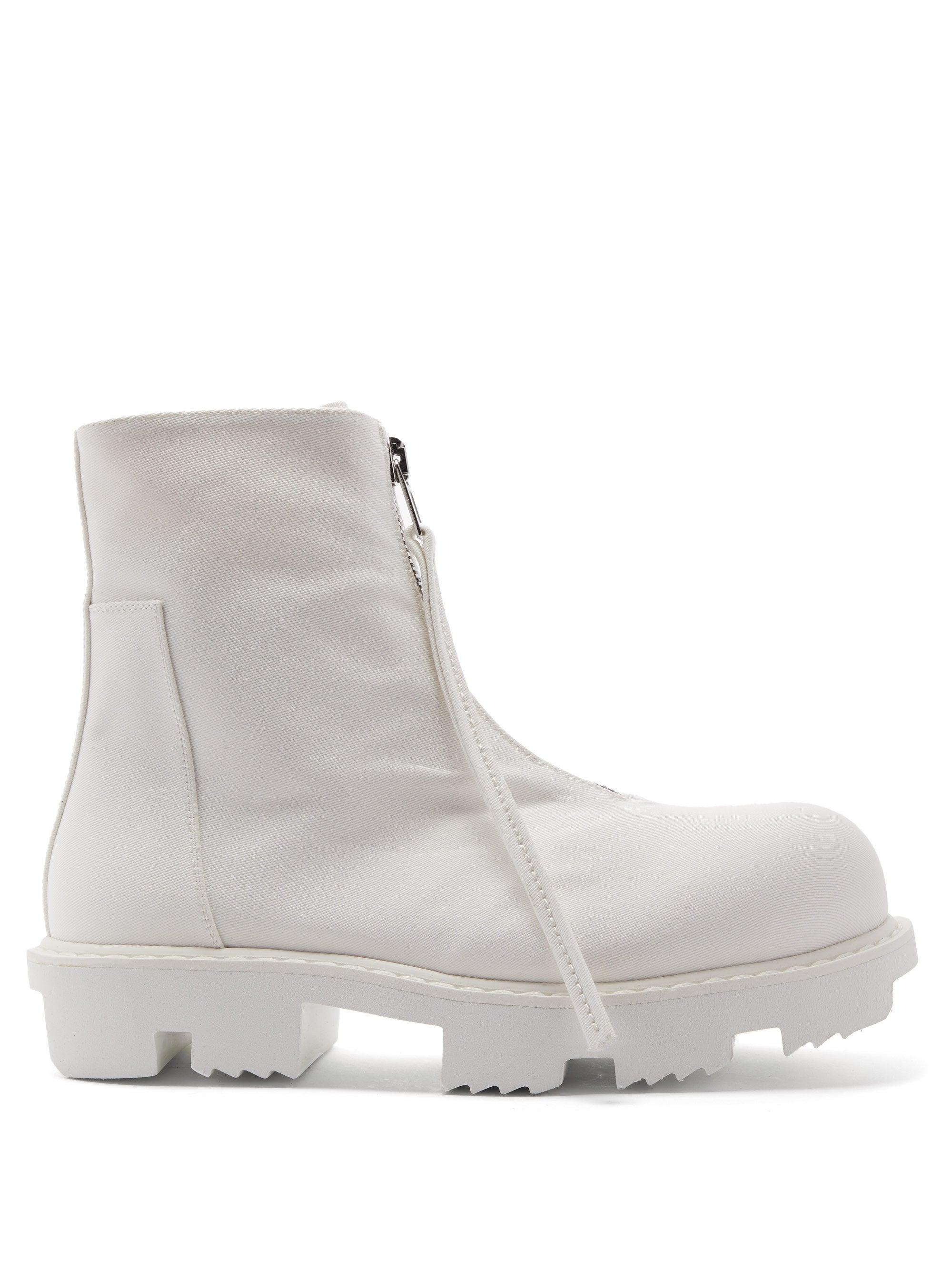 Rick Owens DRKSHDW Megatooth Zipped Canvas High-top Boots in White for Men  | Lyst