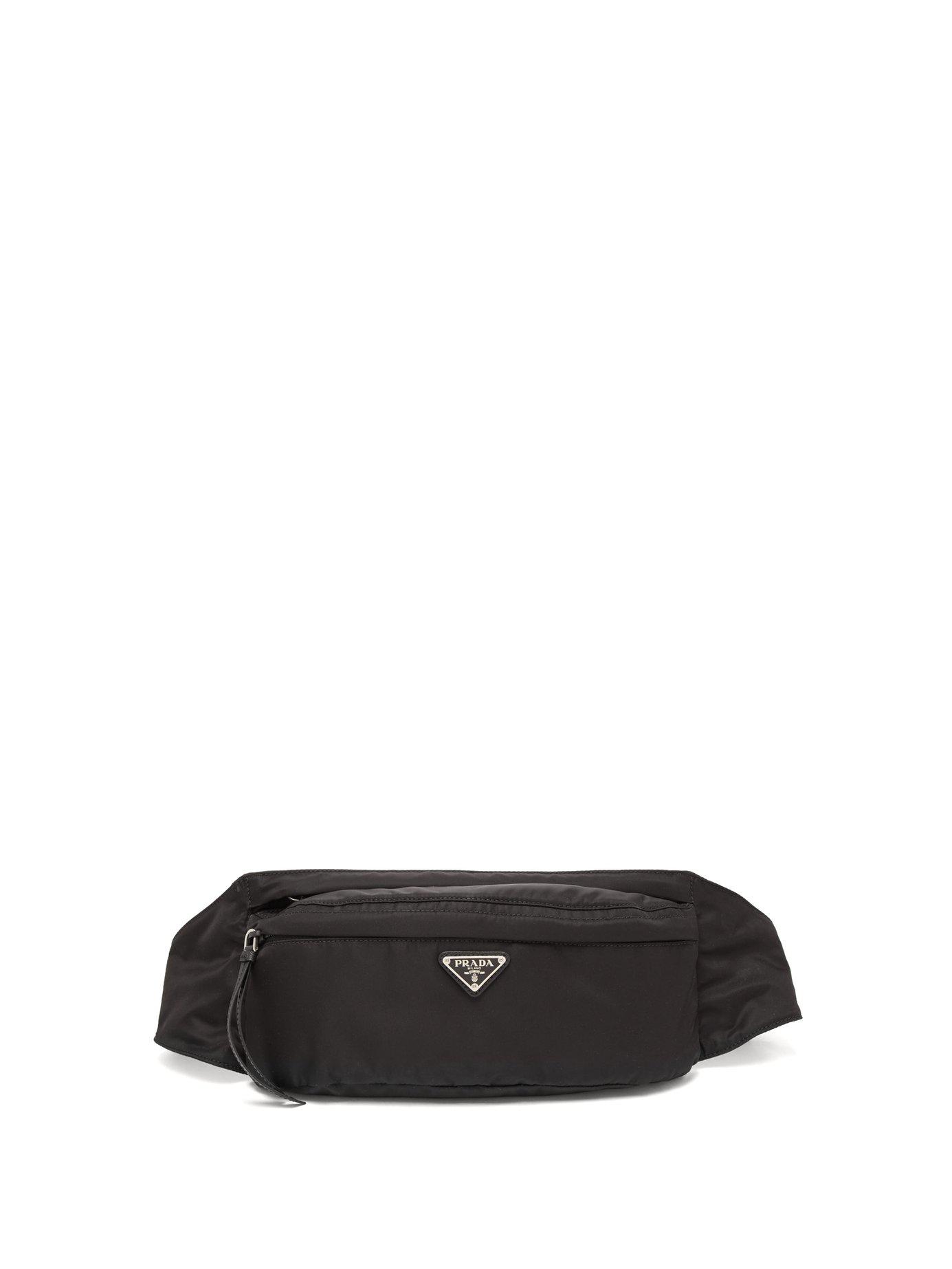 Prada New Vela Nylon Belt Bag in Black for Men | Lyst