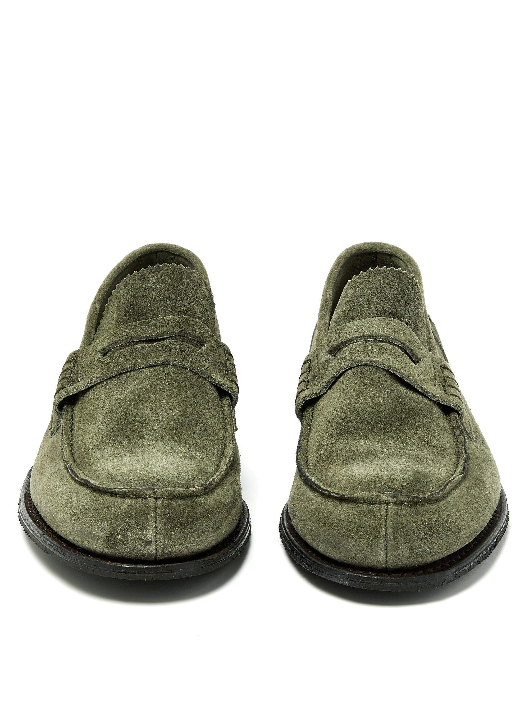 cheaney suede loafers