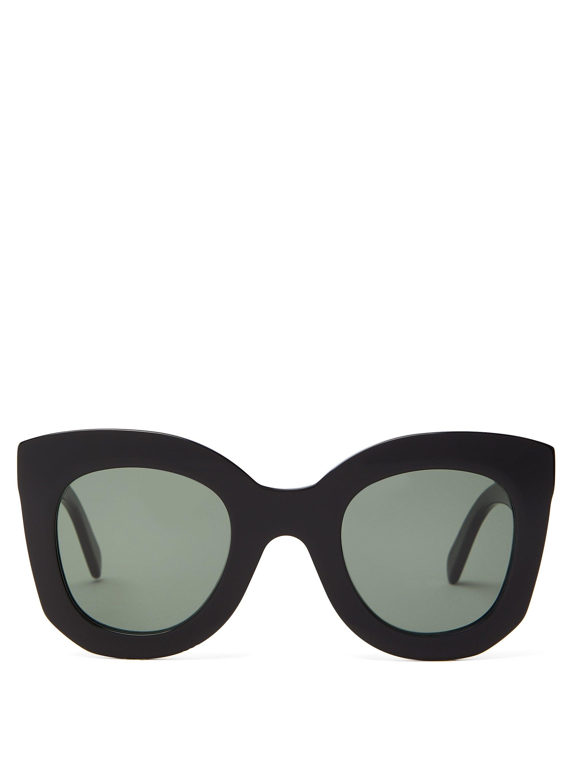 Celine Oversized Round Acetate Sunglasses in Black - Lyst