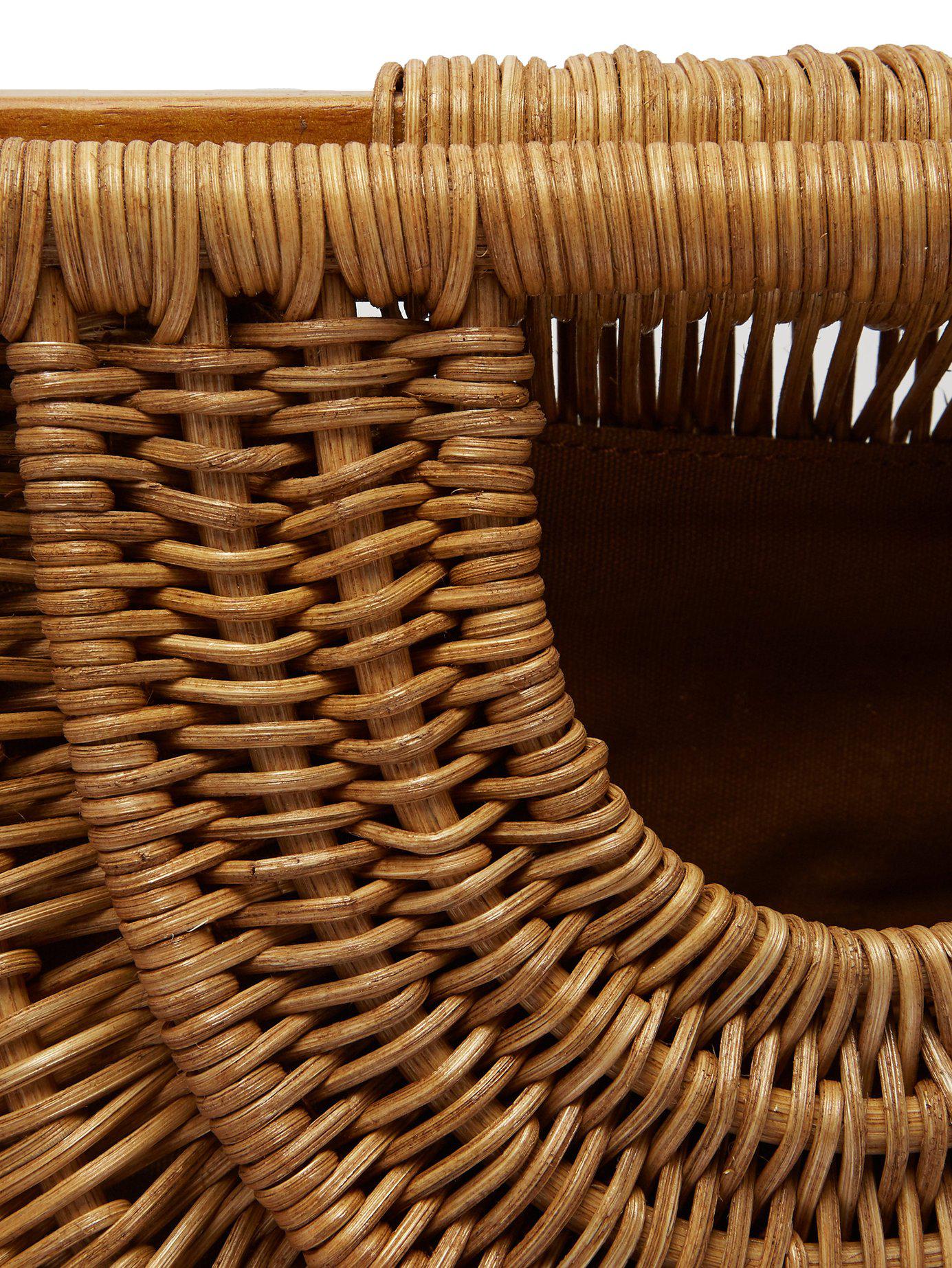 STAUD Leather Goldie Wicker Basket Bag in Brown Lyst