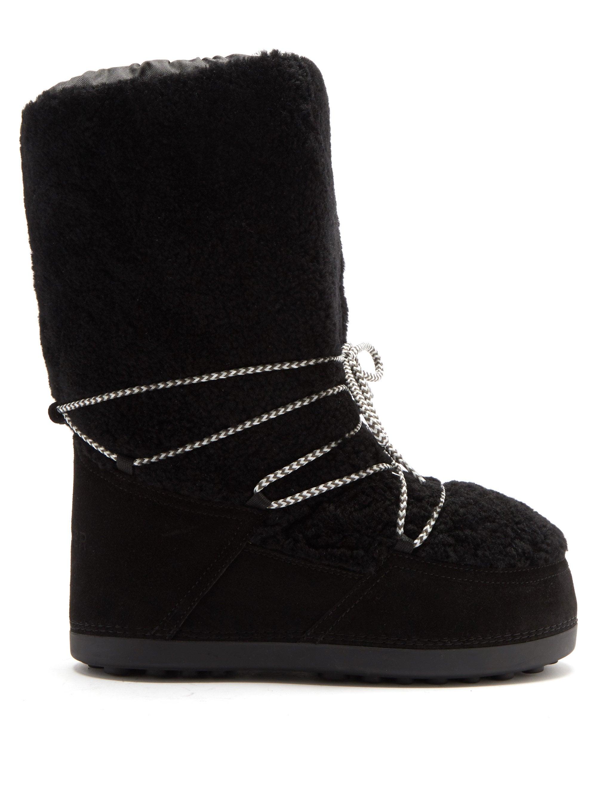 Bogner Cervinia Shearling And Suede Snow Boots in Black - Lyst