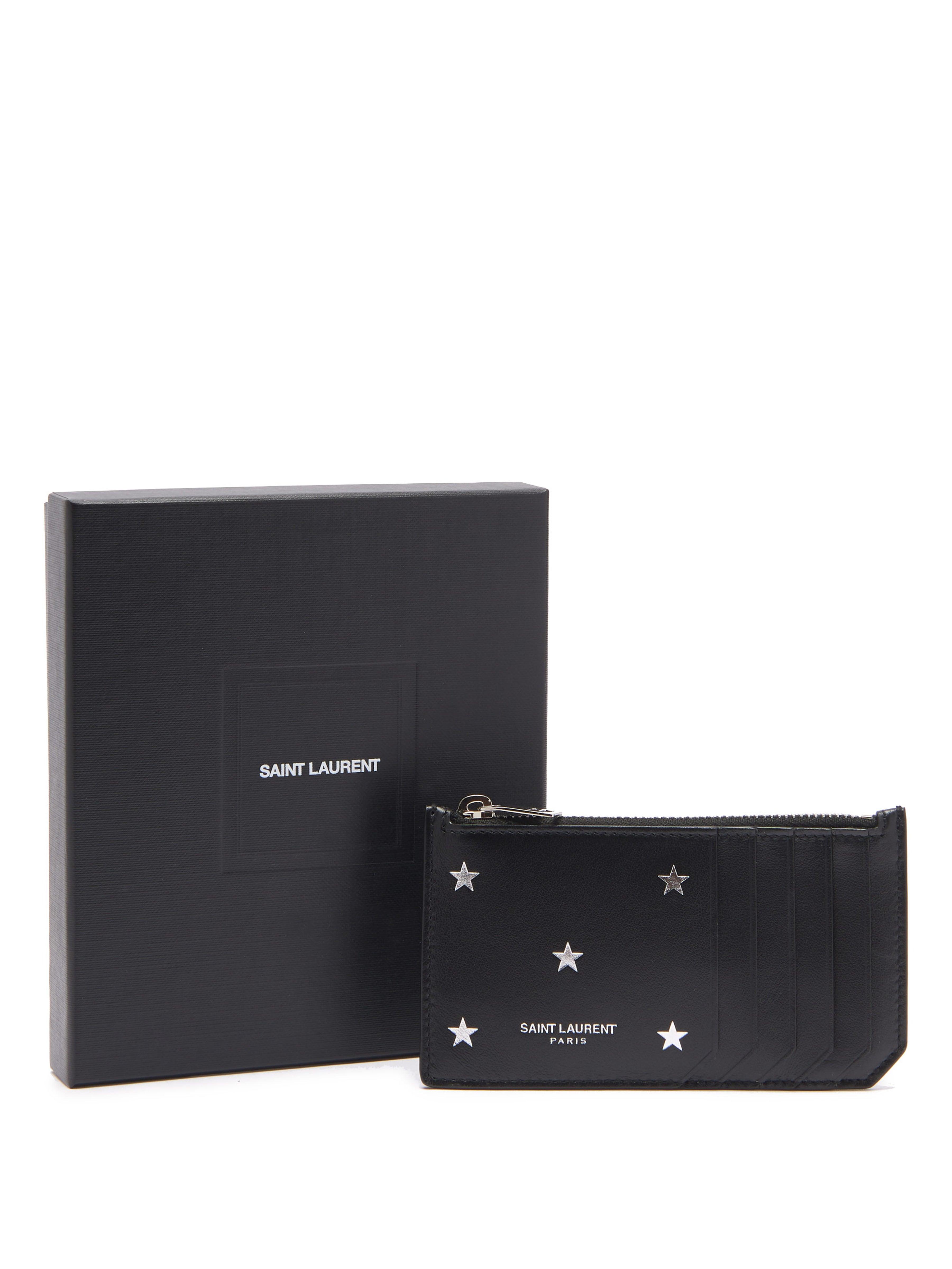 Porte-cartes en cuir à imprimé étoiles Saint Laurent pour homme en coloris  Noir | Lyst