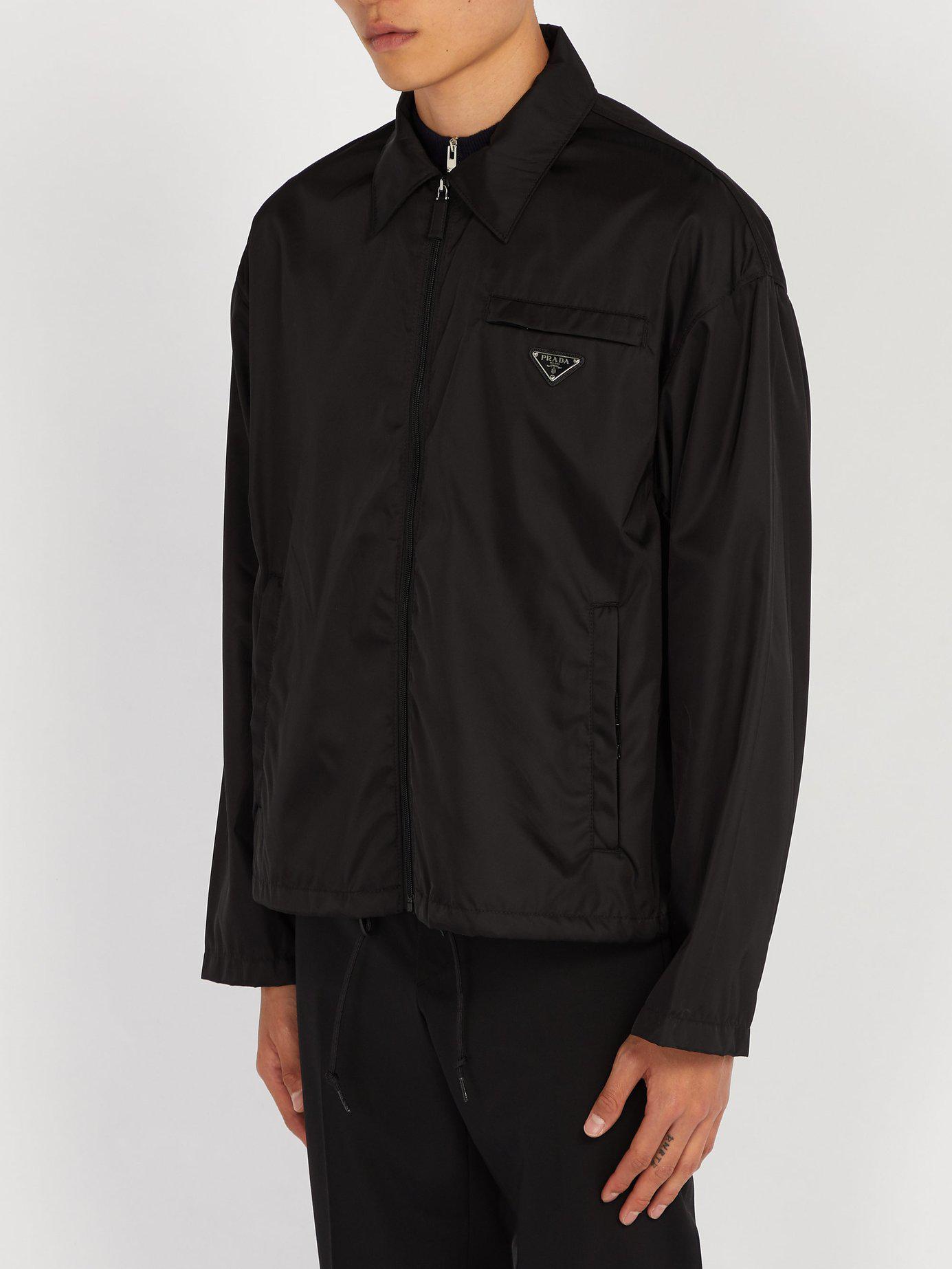 Prada Synthetic Lightweight Nylon Coach Jacket in Black for Men - Lyst