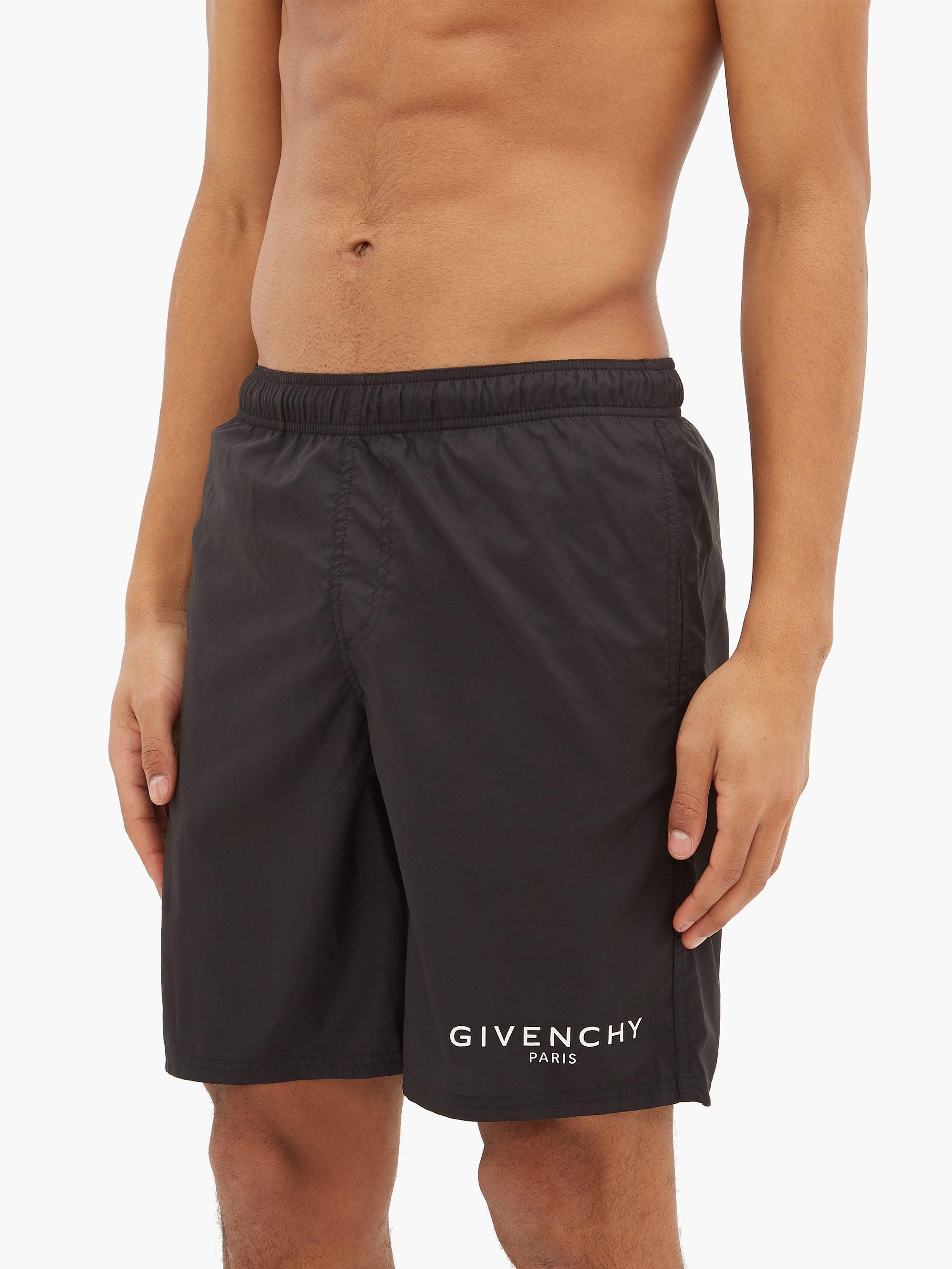 Givenchy Logo-print Satin Swim Shorts in Black for Men - Lyst