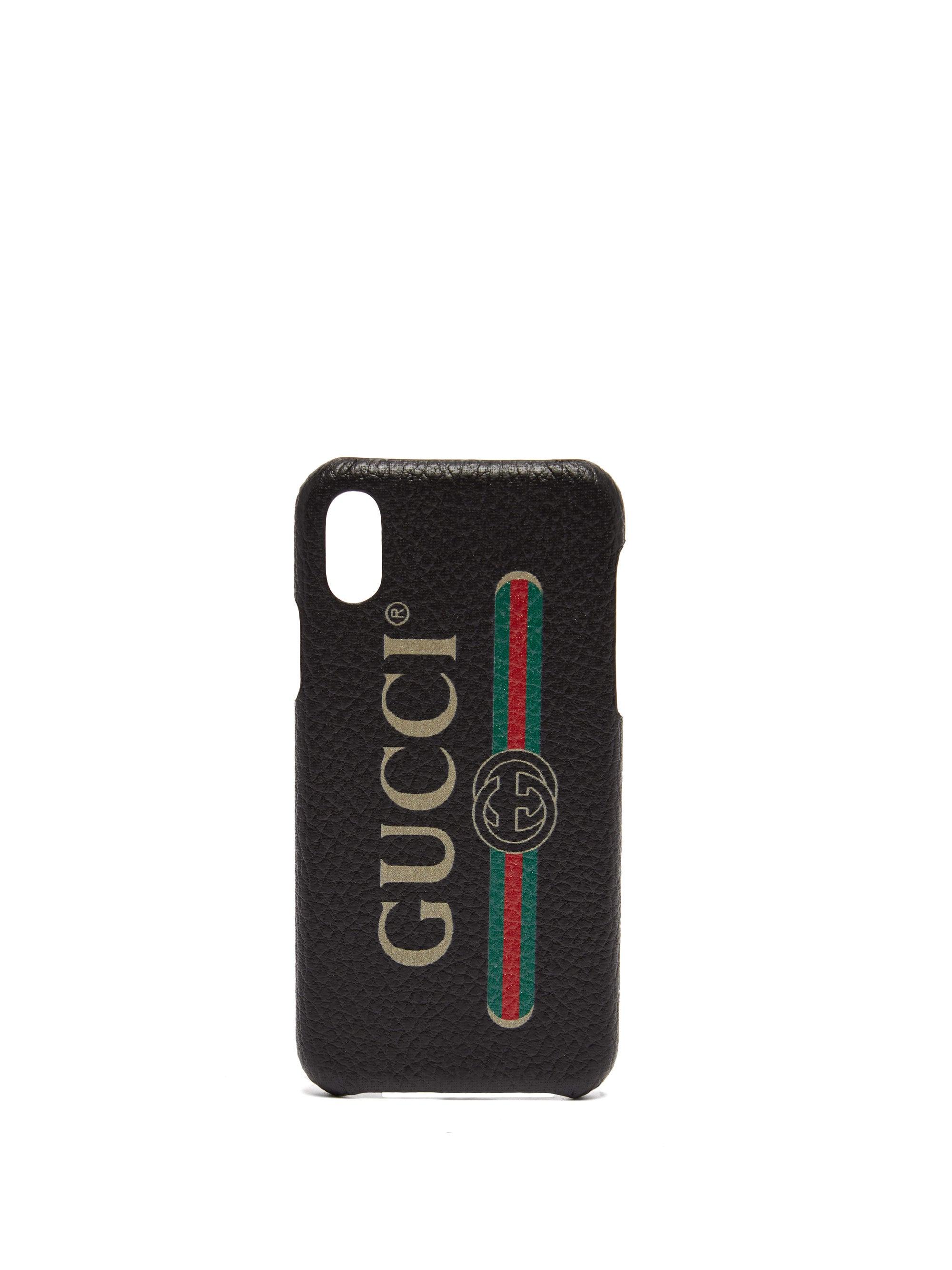 Gucci Vintage Logo Leather Iphone® X Case in Black for Men - Lyst