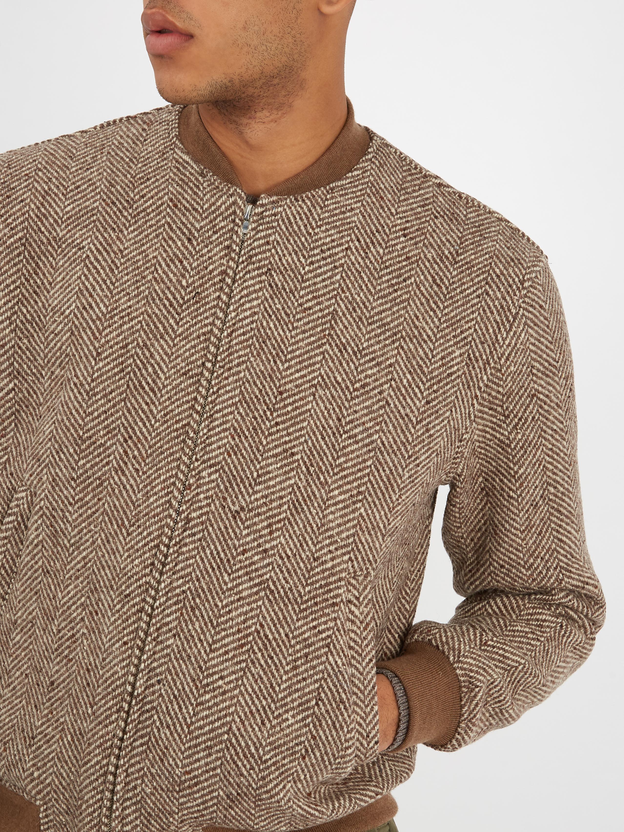 herringbone bomber jacket
