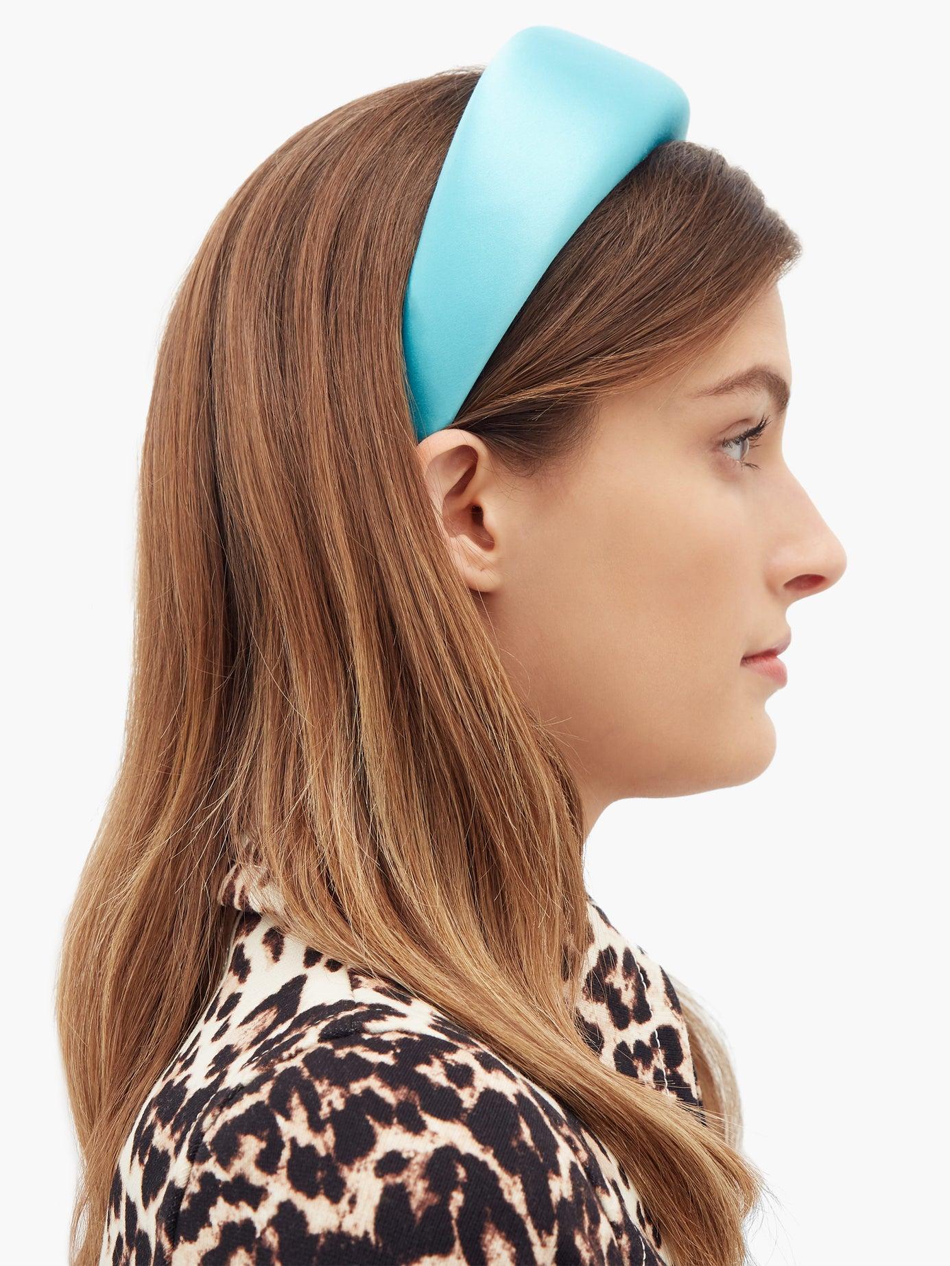 Prada Silk Satin Headband in Blue | Lyst