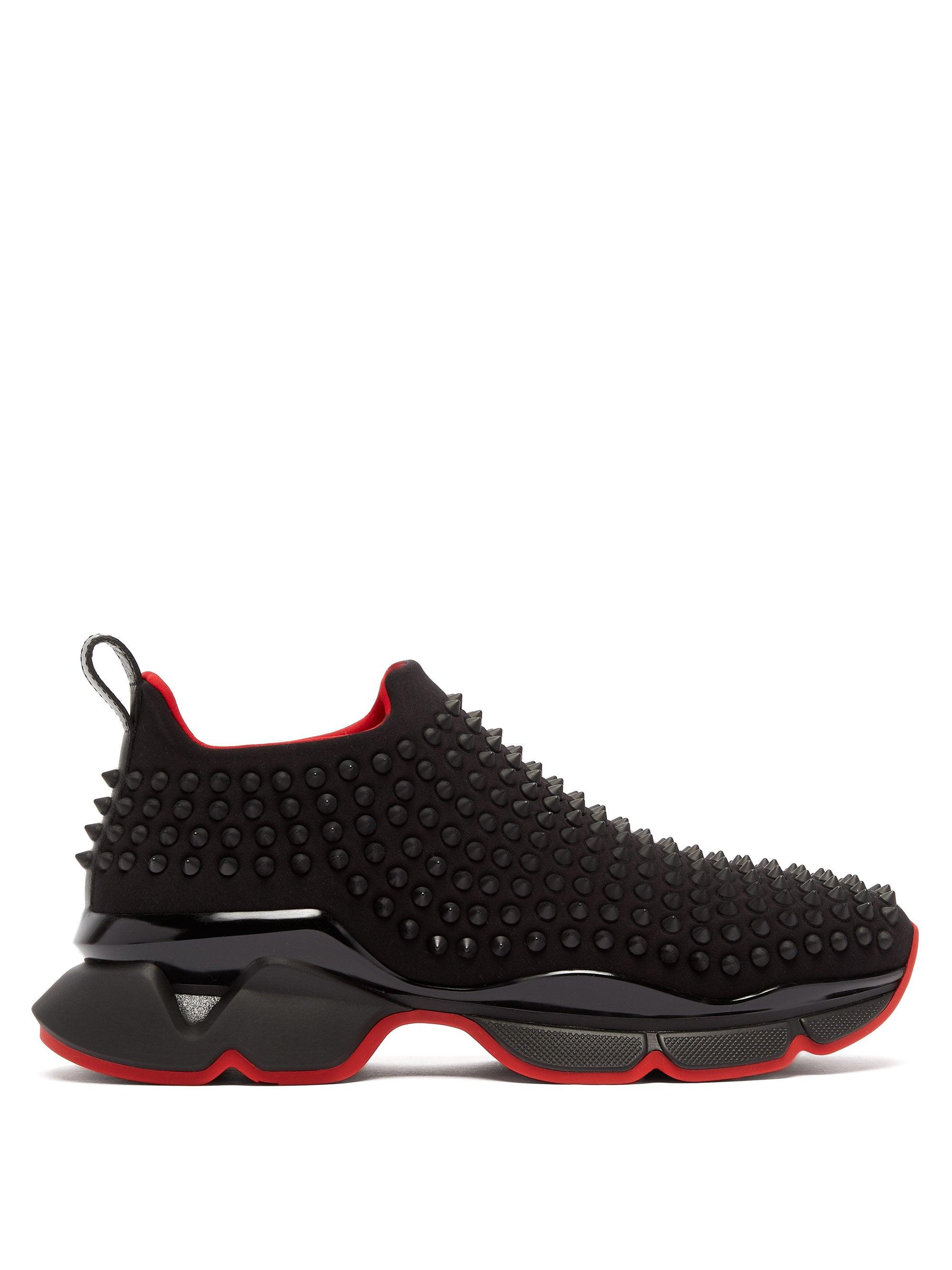 Christian Louboutin Spike Sock Donna Flat Sneakers in Black | Lyst