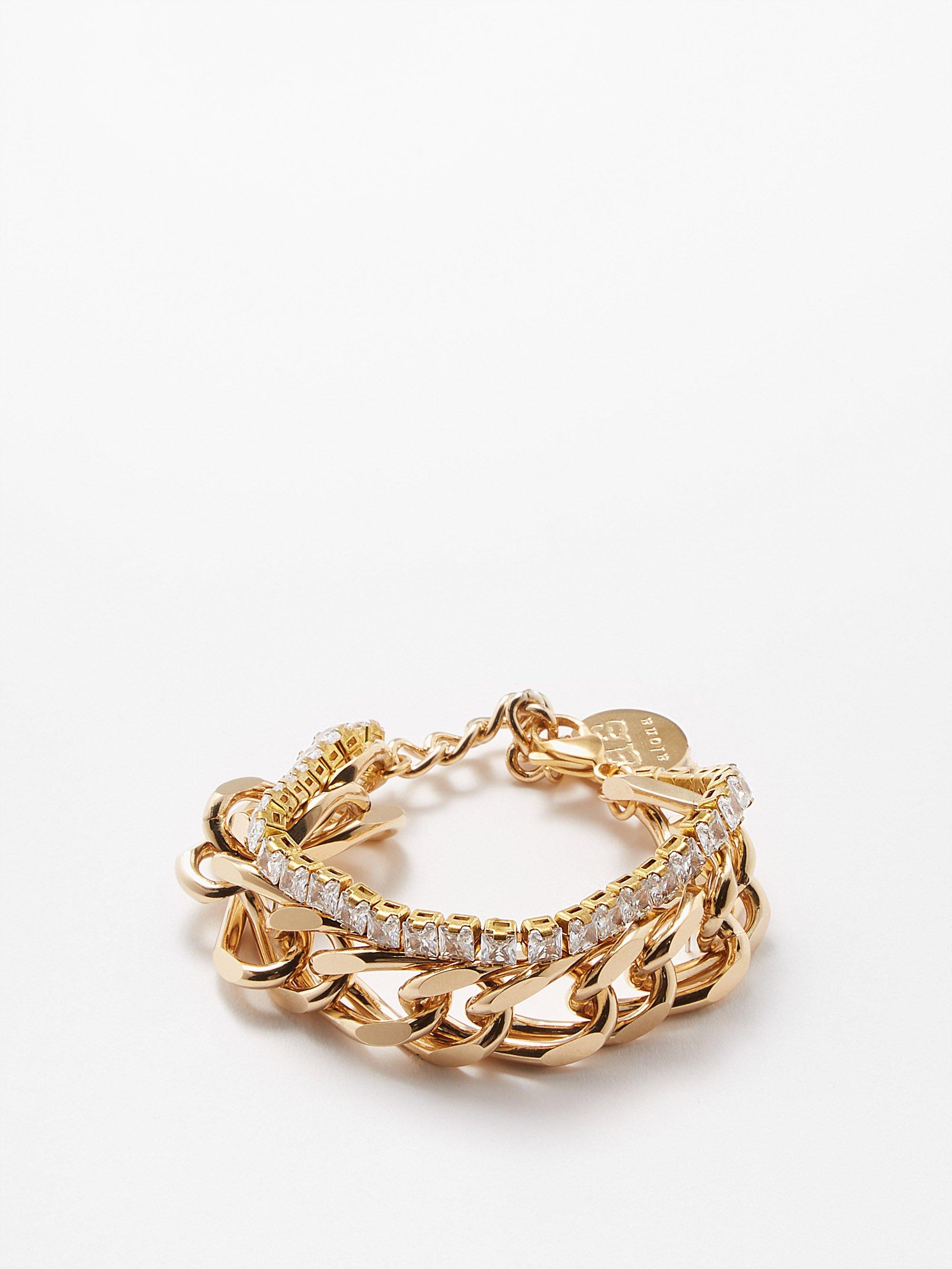 By Alona Ida Rhinestone & 18kt Gold-plated Bracelet in Metallic | Lyst