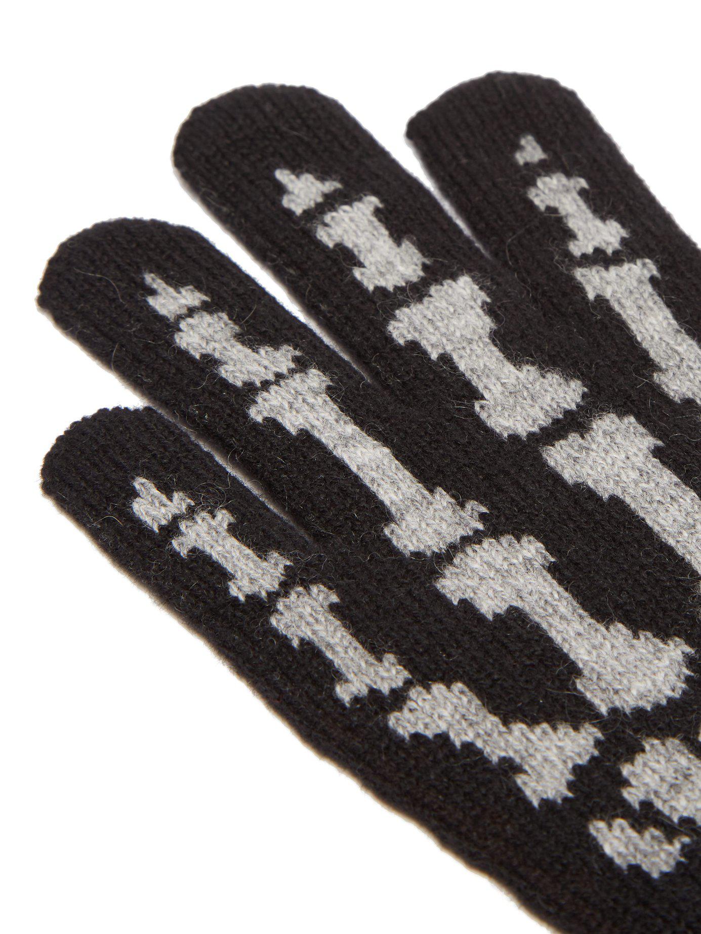 saint laurent skeleton gloves